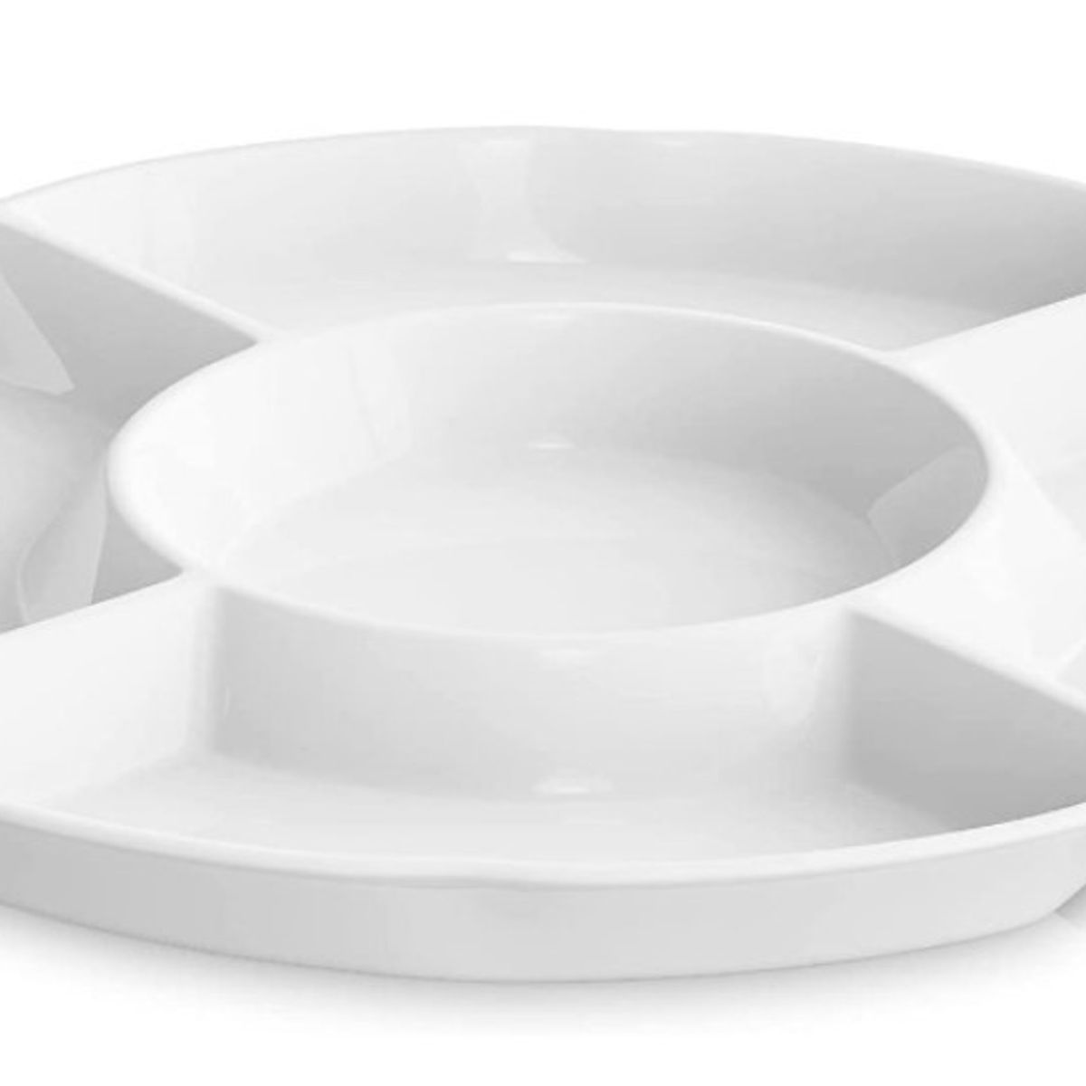 GENERICO - Bandeja para bocasitos piqueos de caidad BLANCO con divisiones