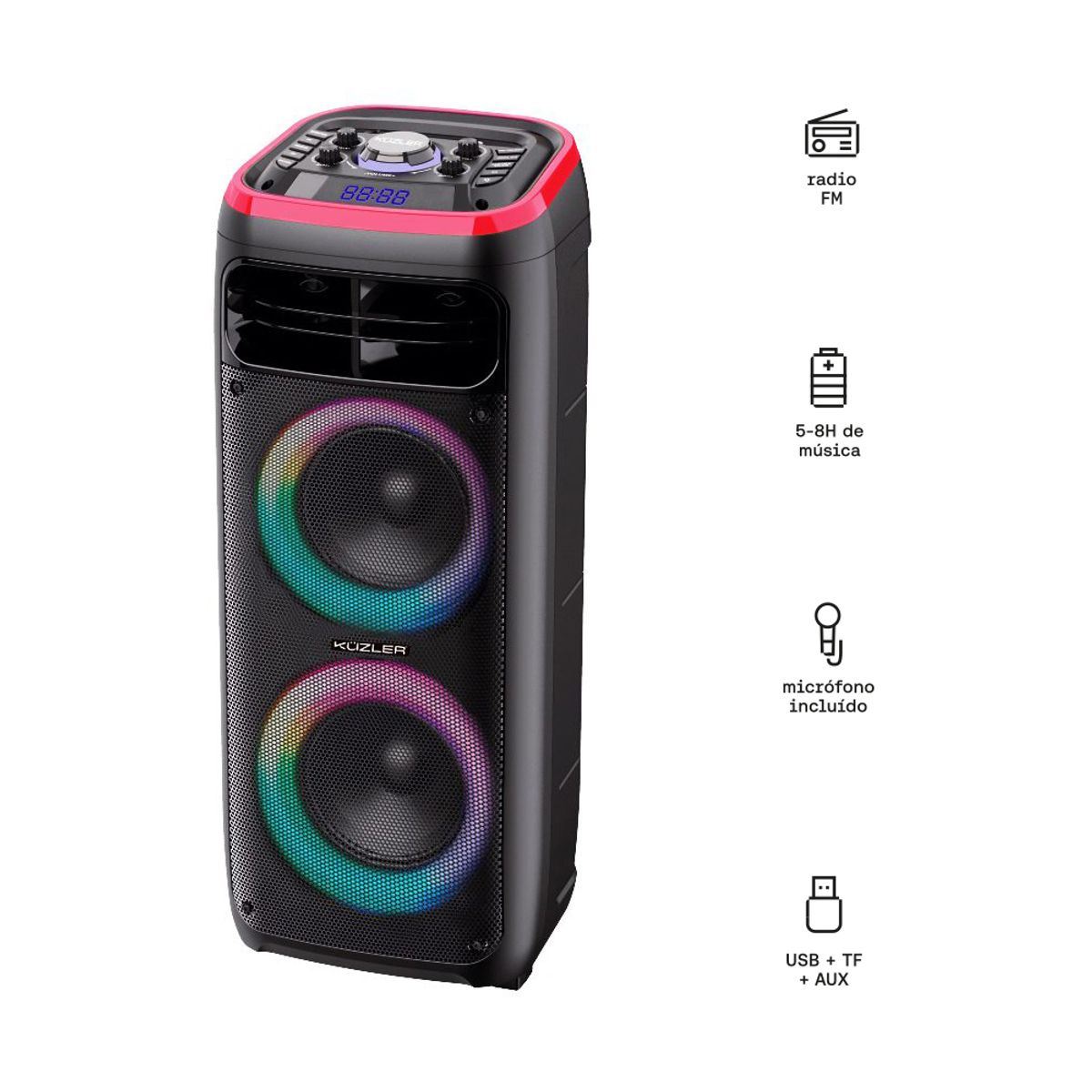 KUZLER - PARLANTE KARAOKE ARNE-101 KUZLER PARTY SPEAKER MICROFONO INCLUIDO