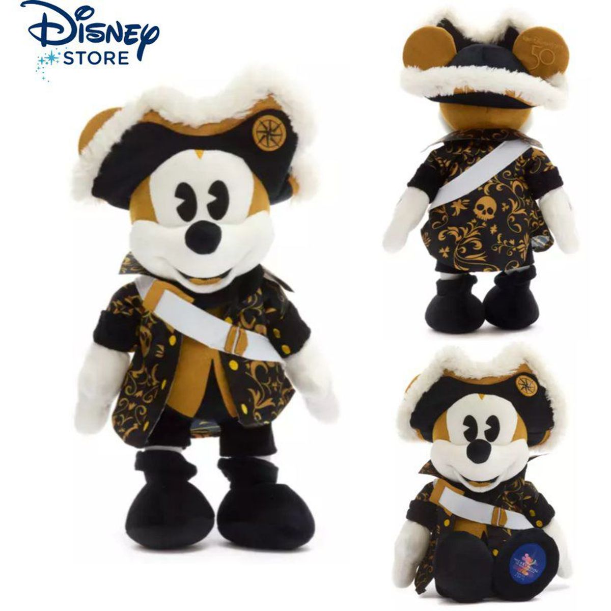 DISNEY - Peluche Mickey Mouse Piratas del Caribe - 50 Aniv Disney