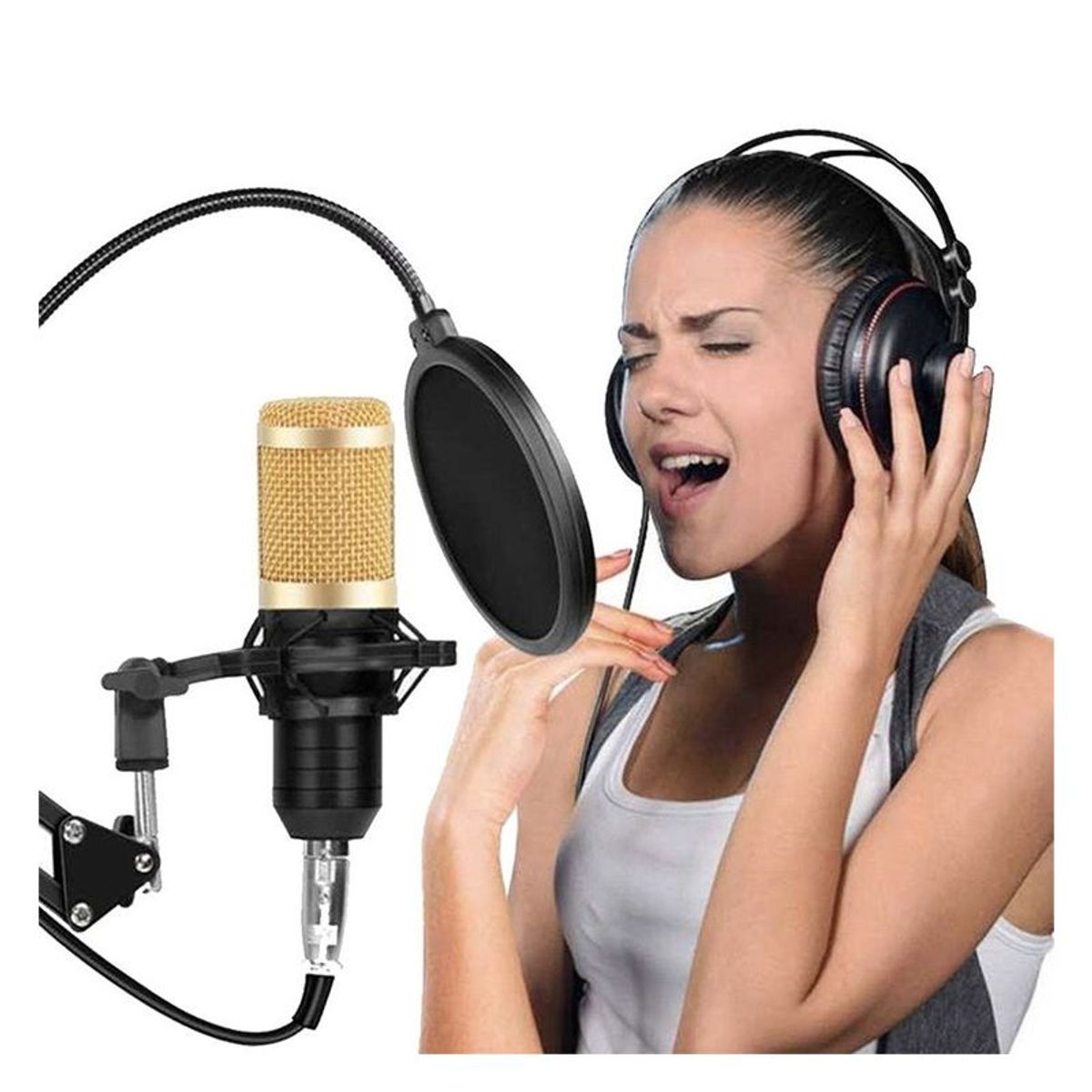 GENERICO - Micrófono Condensador Profesional Antipop Para Streaming Podcast