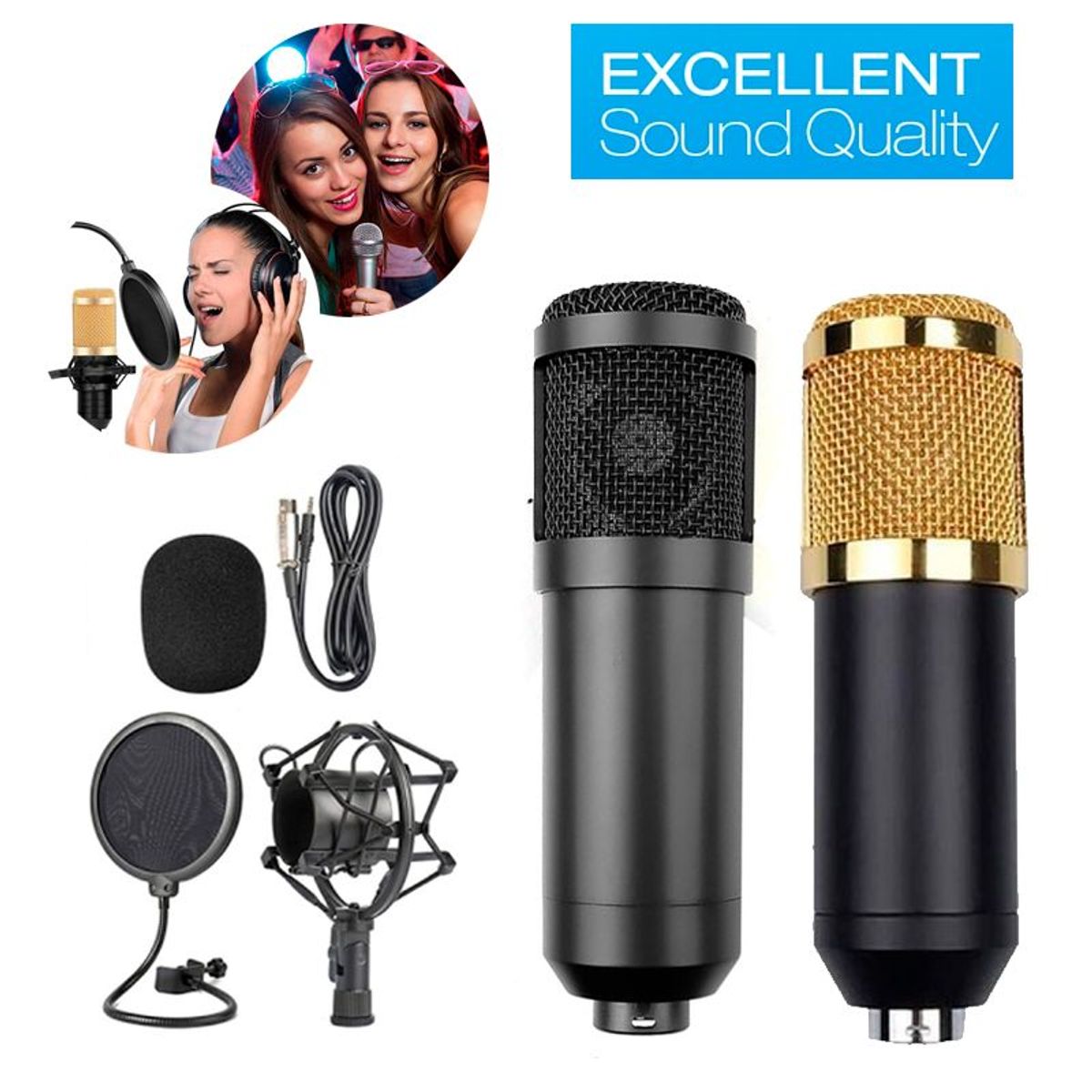 GENERICO - Micrófono Condensador Profesional Antipop Para Streaming Podcast