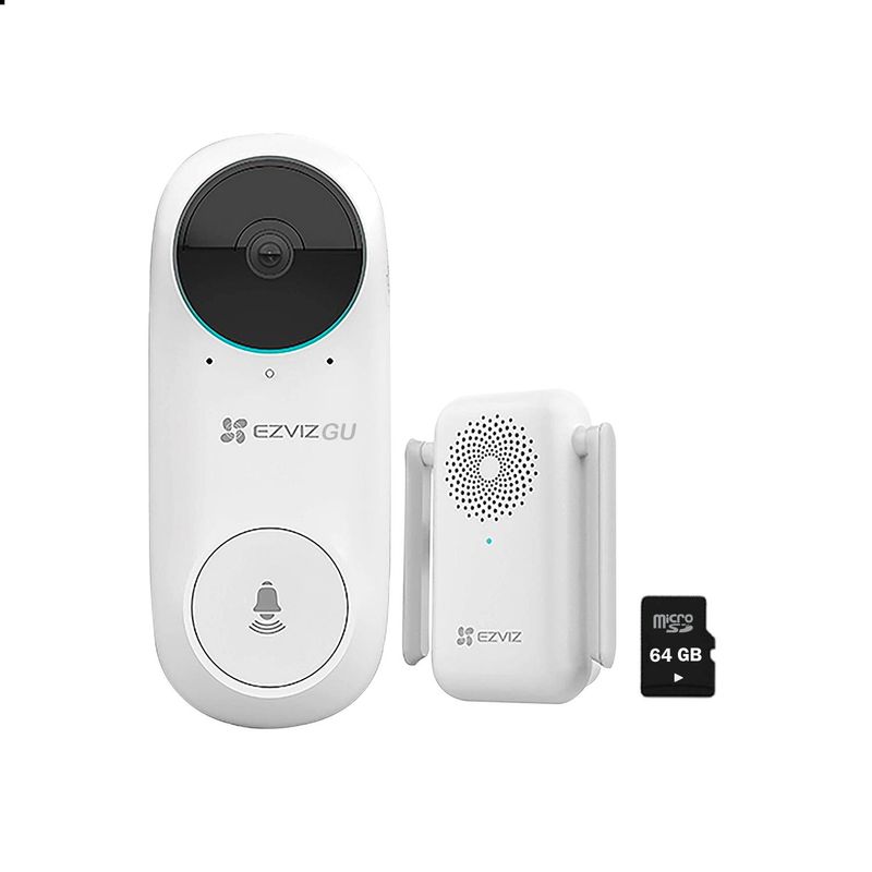 EZVIZ - Kit Timbre Video Bateria DB2C Inalámbrico Wifi Full HD Sd 64Gb