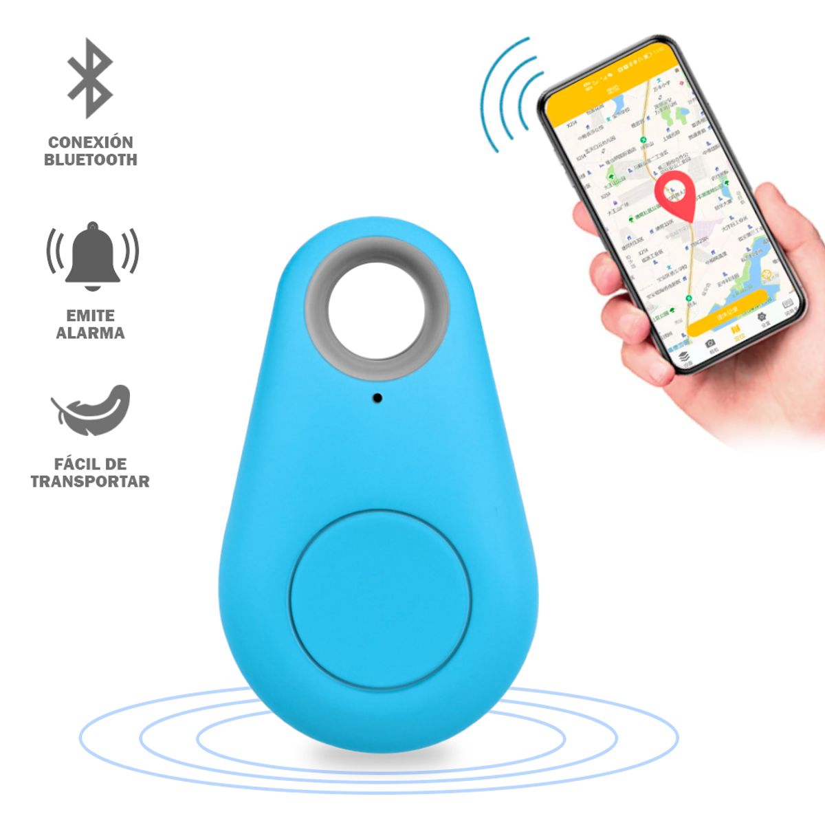SASHIJA - Llavero GPS Localizador Bluetooth con Alarma Anti pérdida G08 CL
