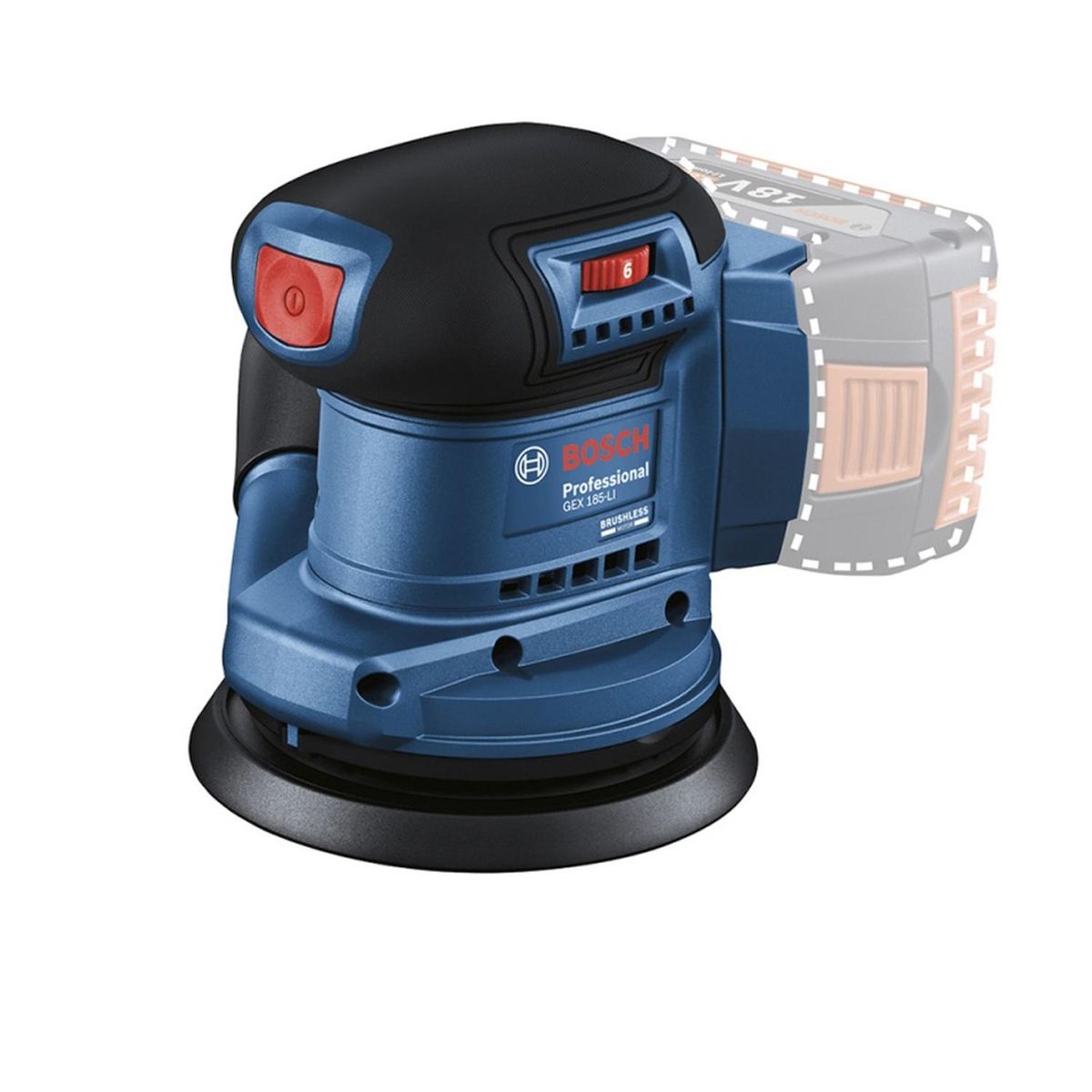 BOSCH - Lijadora Excéntrica 5 18V Brushless Baretool Bosch GEX 185-LI
