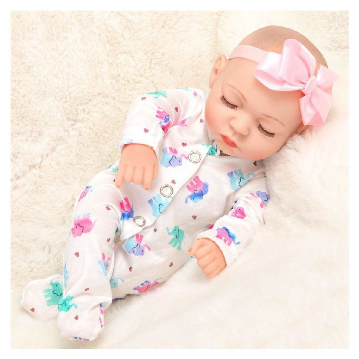 VATYERTY - Muñeca bebé reborn vinilo niña ojos cierrado 30cm-16