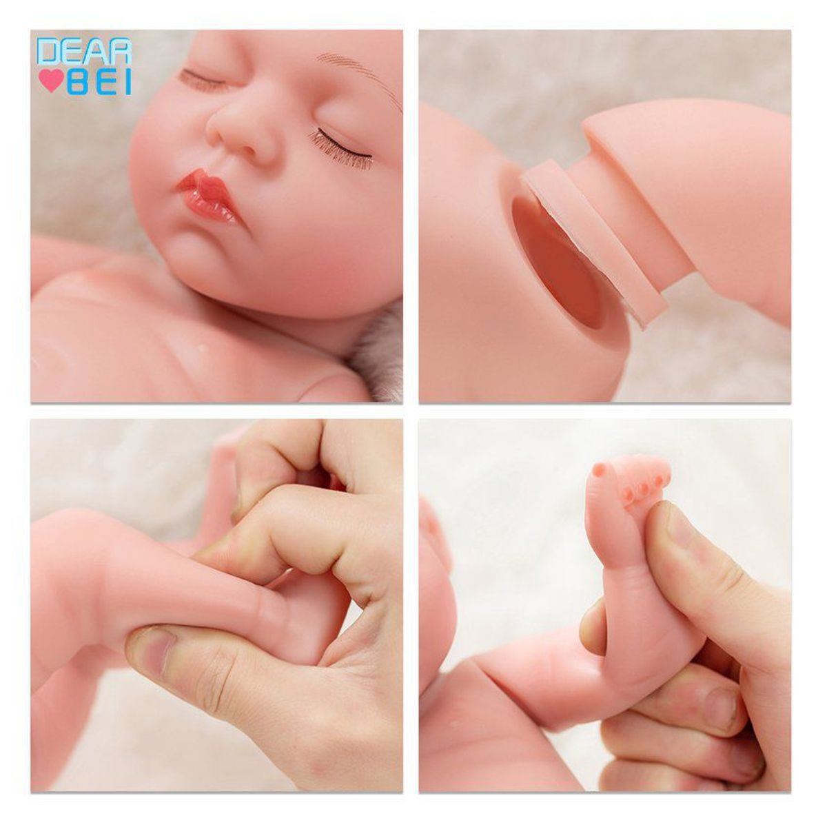 VATYERTY - Muñeca bebé reborn vinilo niña ojos cierrado 30cm-16