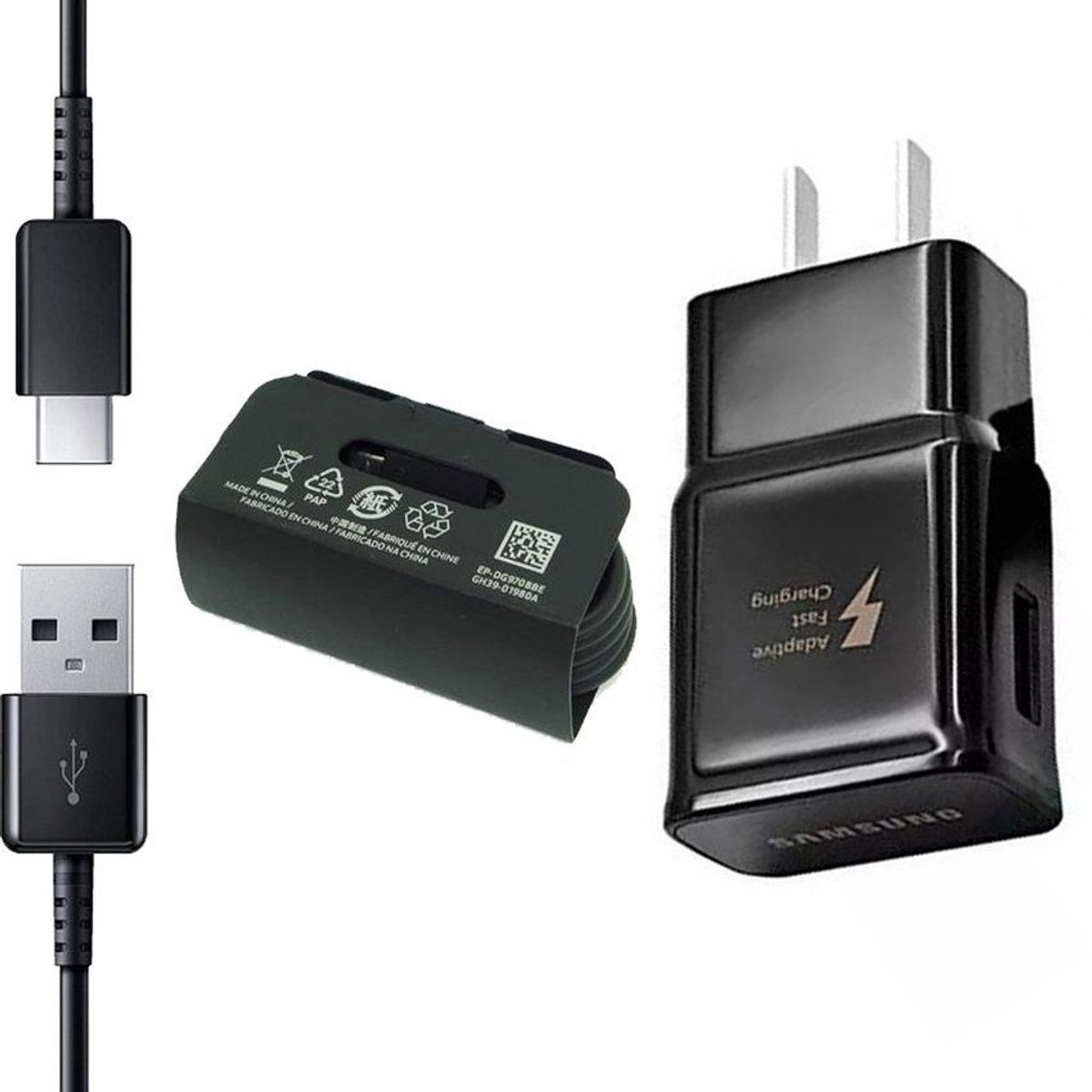 GENERICO - Cargador 15W Cable Tipo-C para Galaxy A51 A72 A52 A32 Negro