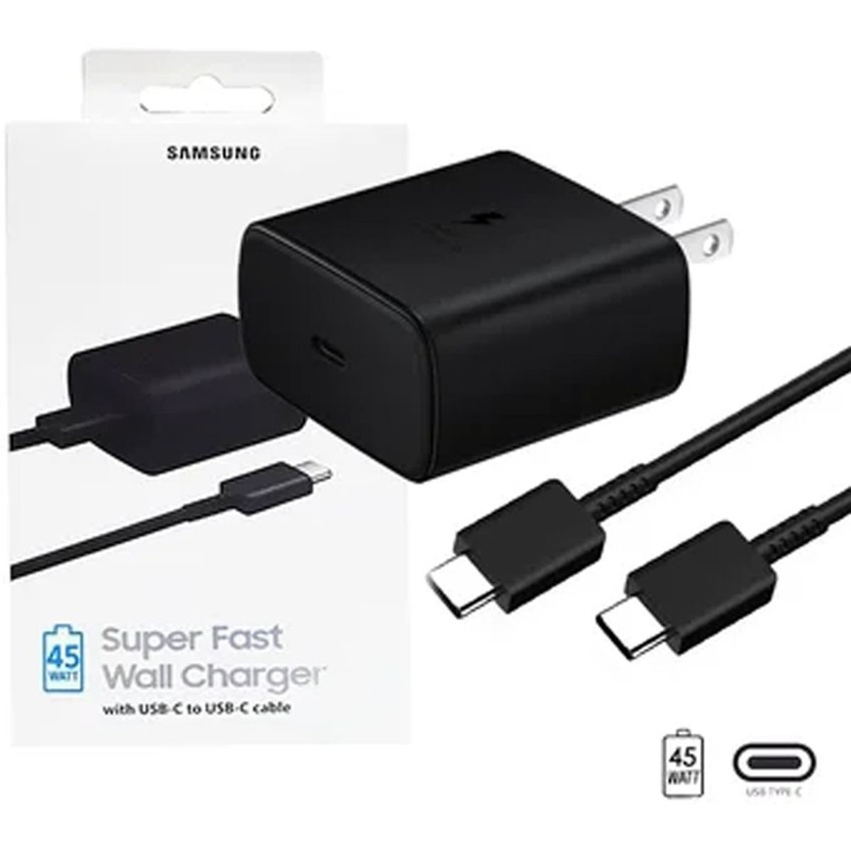 SAMSUNG - Cargador Samsung Original 45w Galaxy Note 20 S21 S22 S23 Ultra Negro