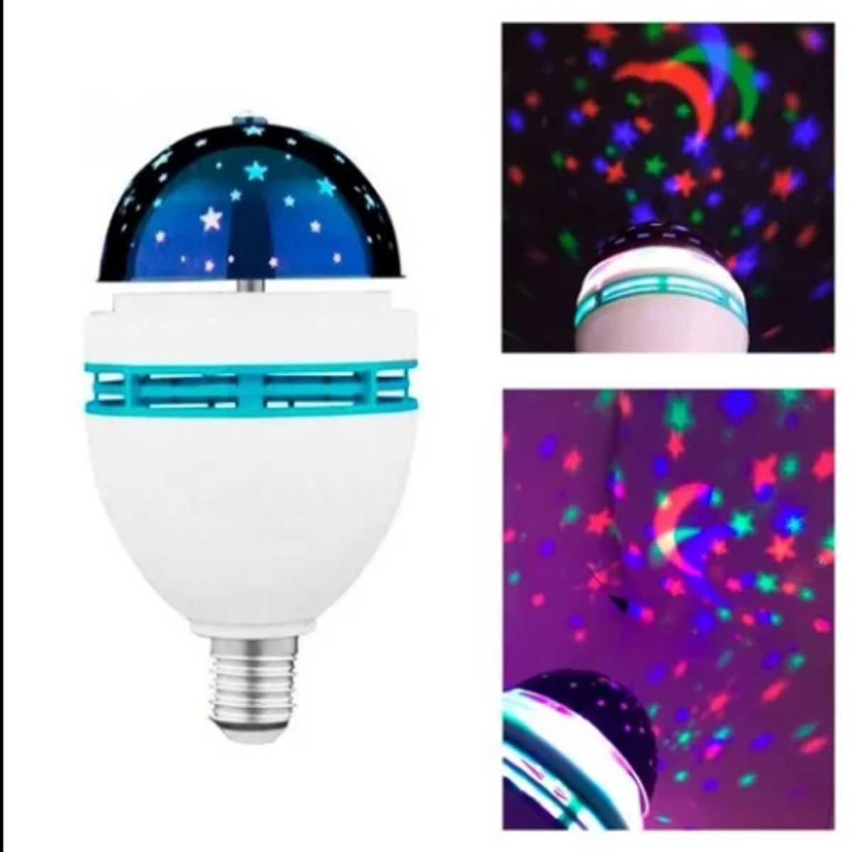 GENERICO - Foco giratorio rgb led luz de discofiesta- blanco