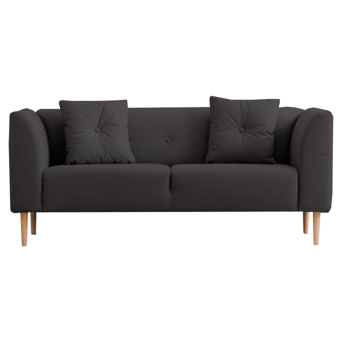 HOME PREMIUM - Sofa 2 Cuerpos Rory Gris Oscuro
