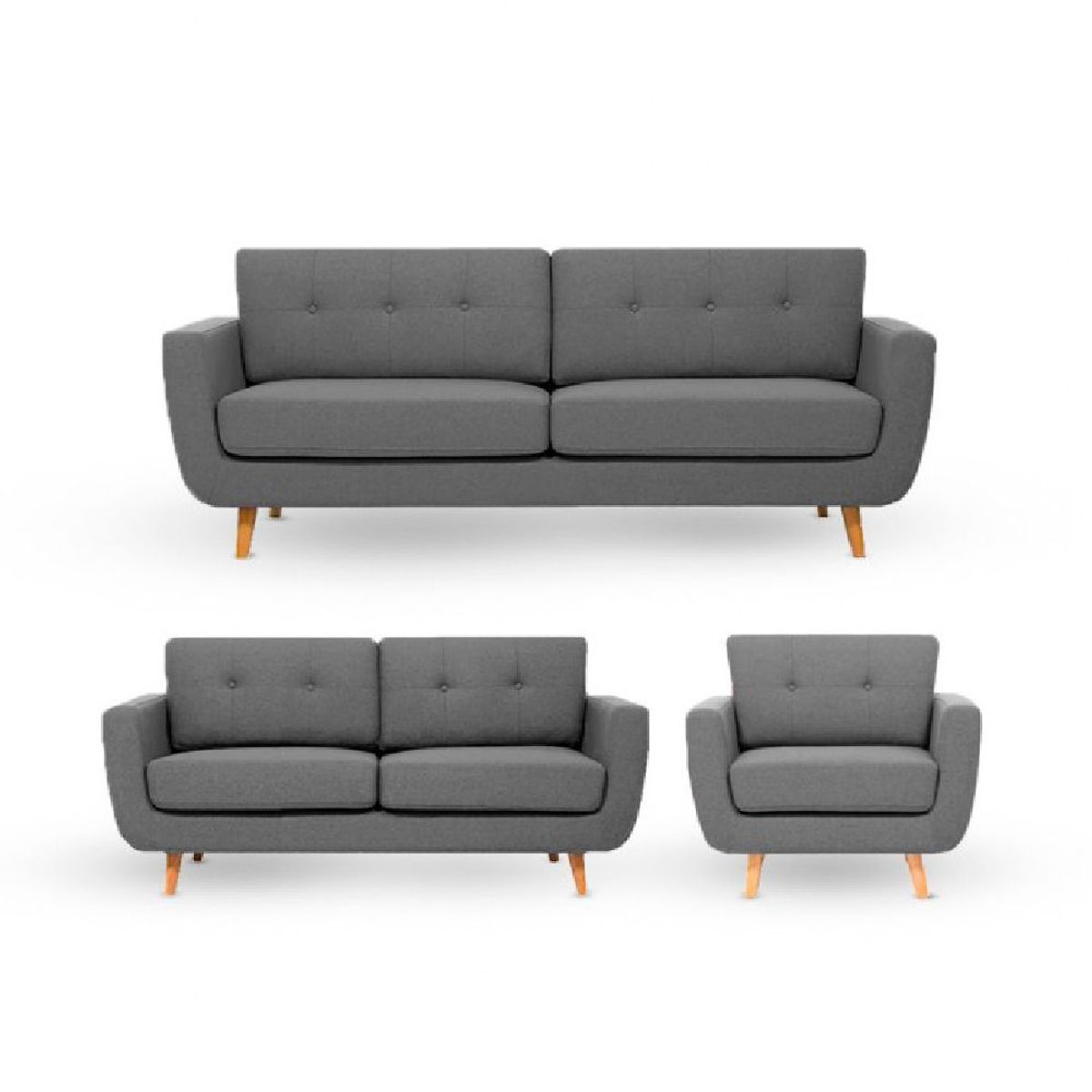 ALTO HOGAR - Juego de Sala 3 2 1 Alyz Gris