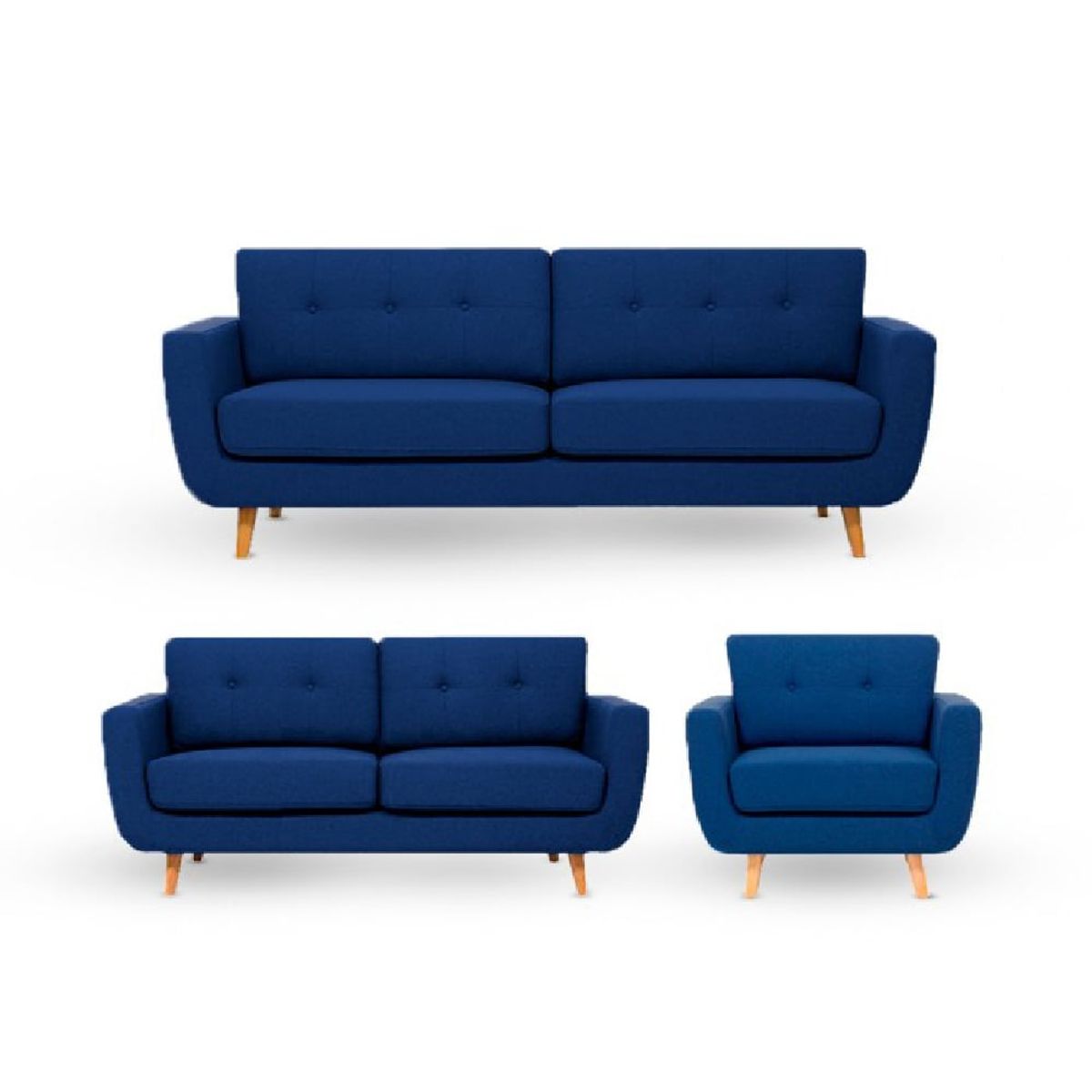 ALTO HOGAR - Juego de Sala 3 2 1 Alyz Azul