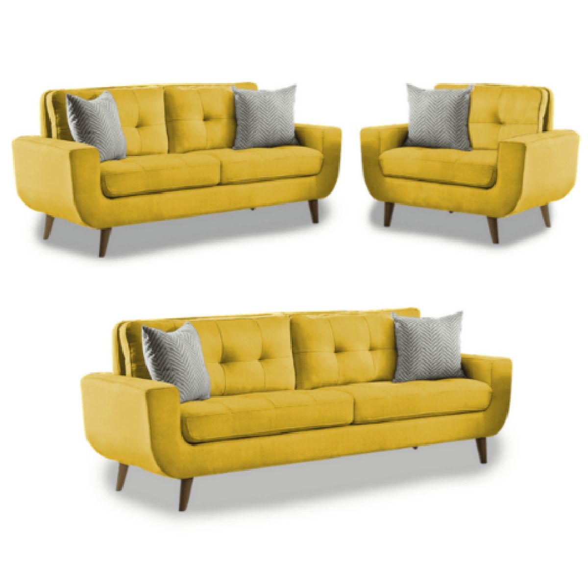 ALTO HOGAR - Juego de Sala 3 2 1 Kayruth Alto Hogar Mostaza