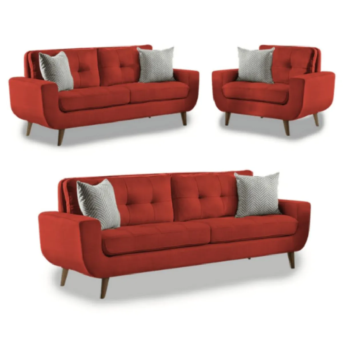 ALTO HOGAR - Juego de Sala 3 2 1 Kayruth Rojo Tapiz Antifluido