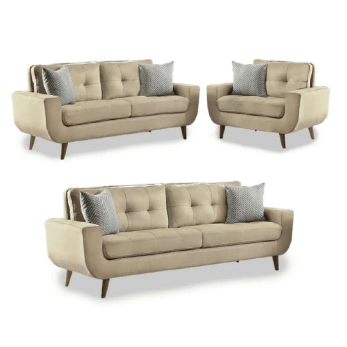 ALTO HOGAR - Juego de Sala 3 2 1 Kayruth Crema Tapiz Antifluido