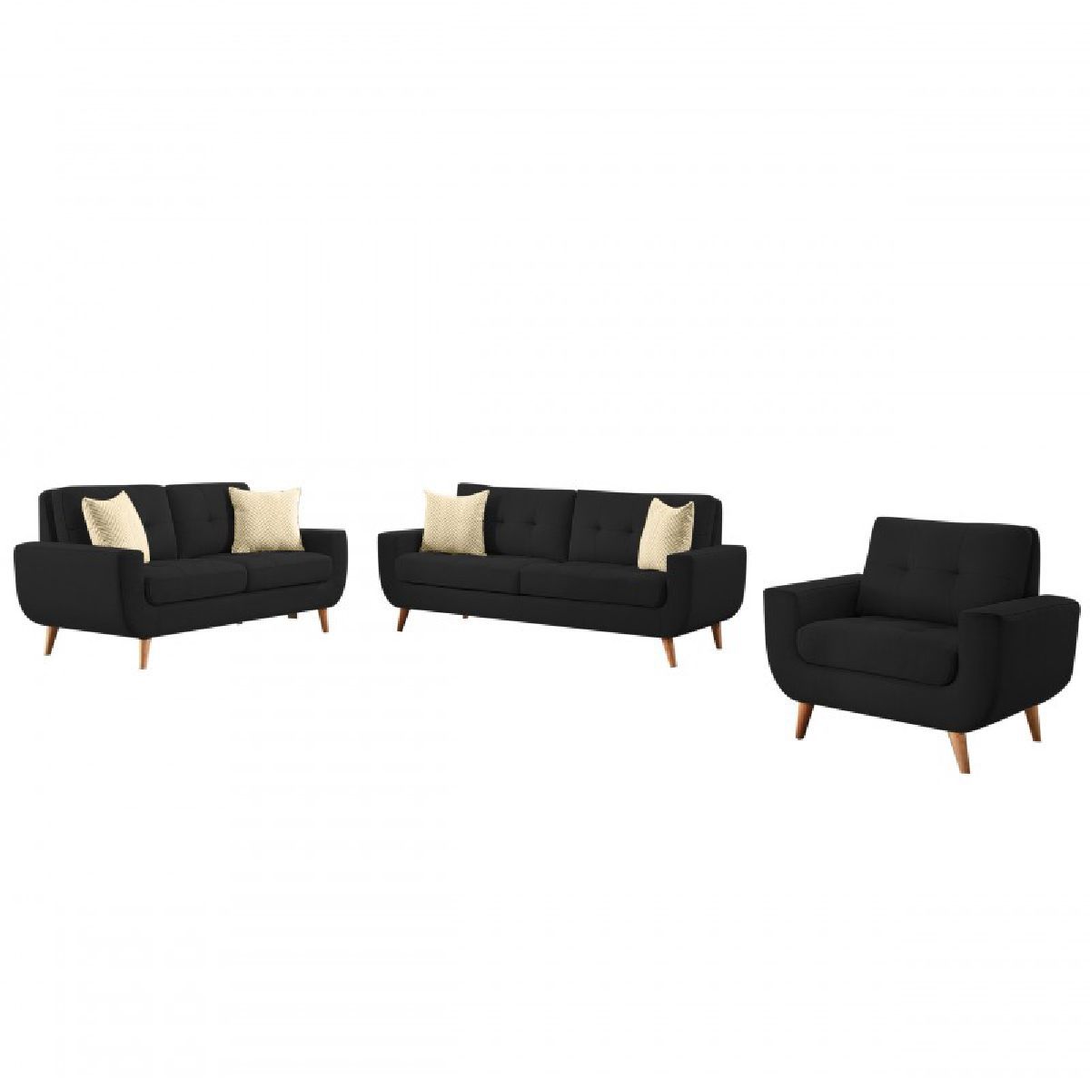 ALTO HOGAR - Juego de Sala 3 2 1 Kayruth Alto Hogar Negro