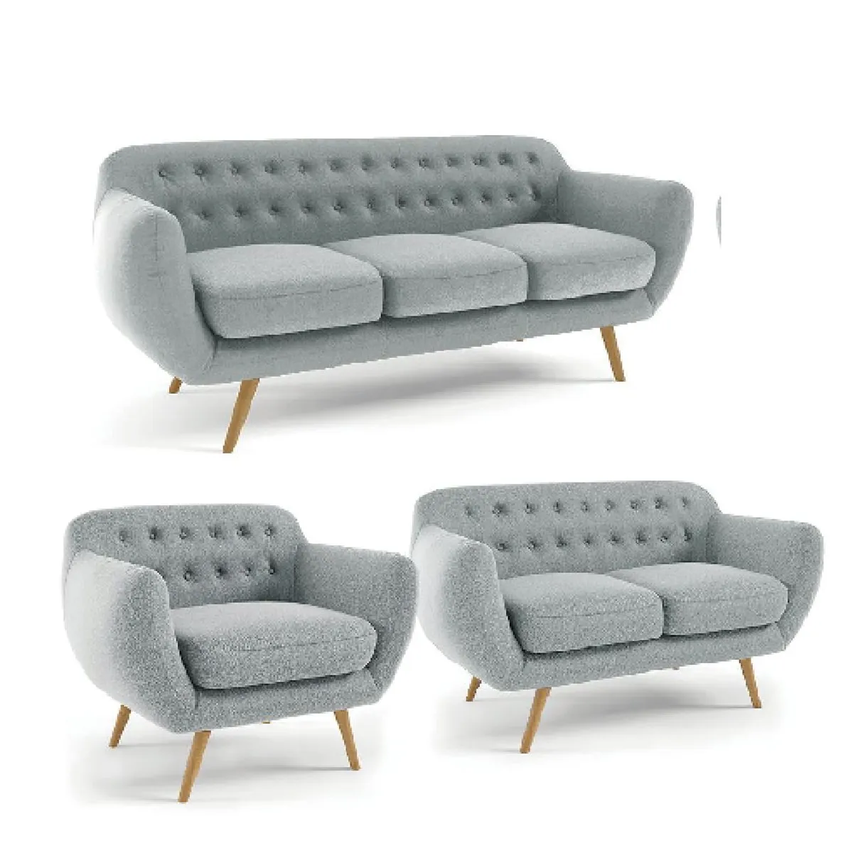 ALTO HOGAR - Juego de Sala  3 2 1 Antuane Alto Hogar Gris Claro