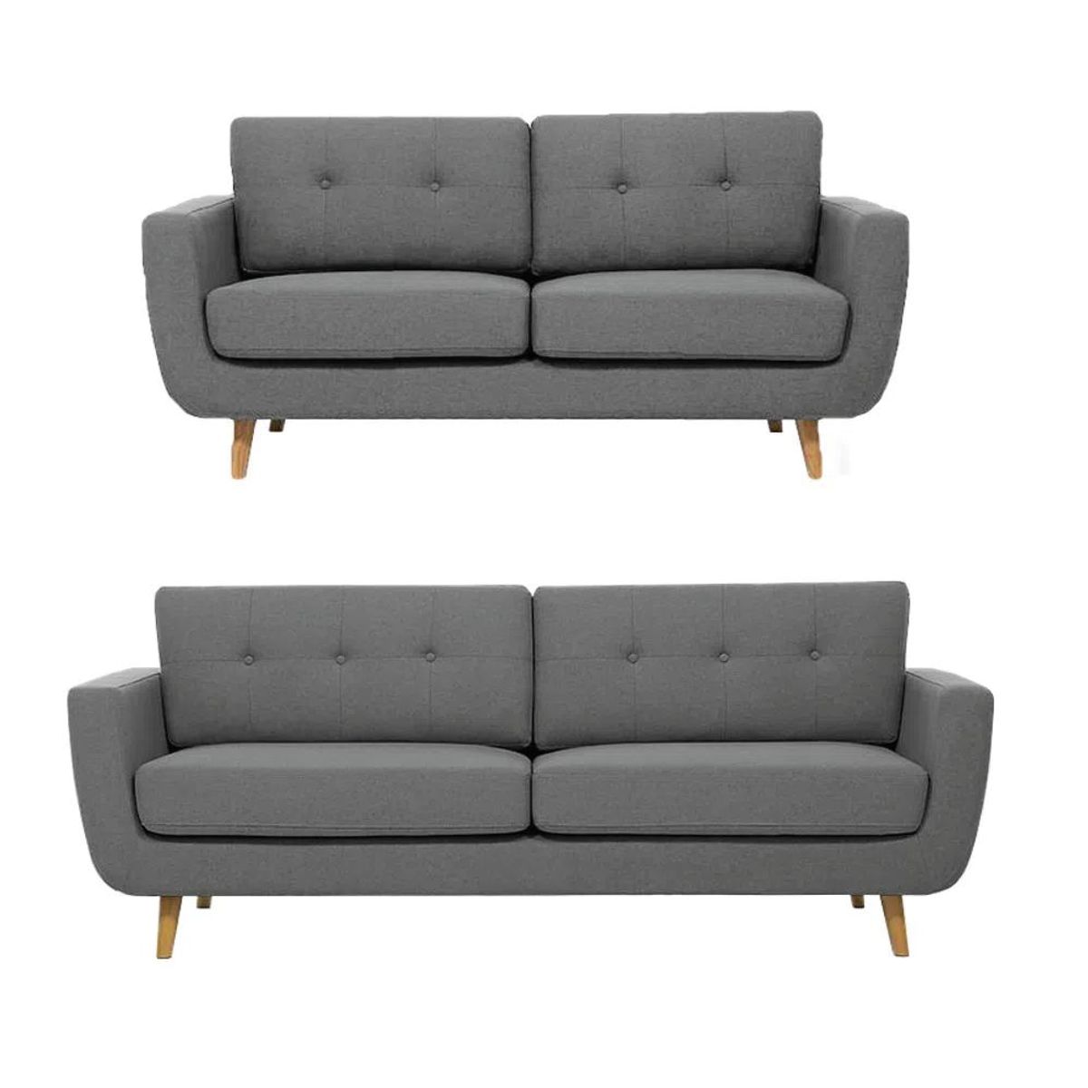 ALTO HOGAR - Juego de Sala Alyz 3 2 Alto Hogar Gris Oscuro