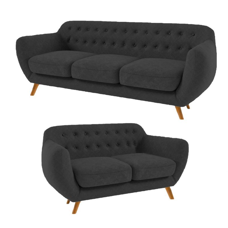 ALTO HOGAR - Juego de Sala Antuane 3 2 Alto Hogar Negro