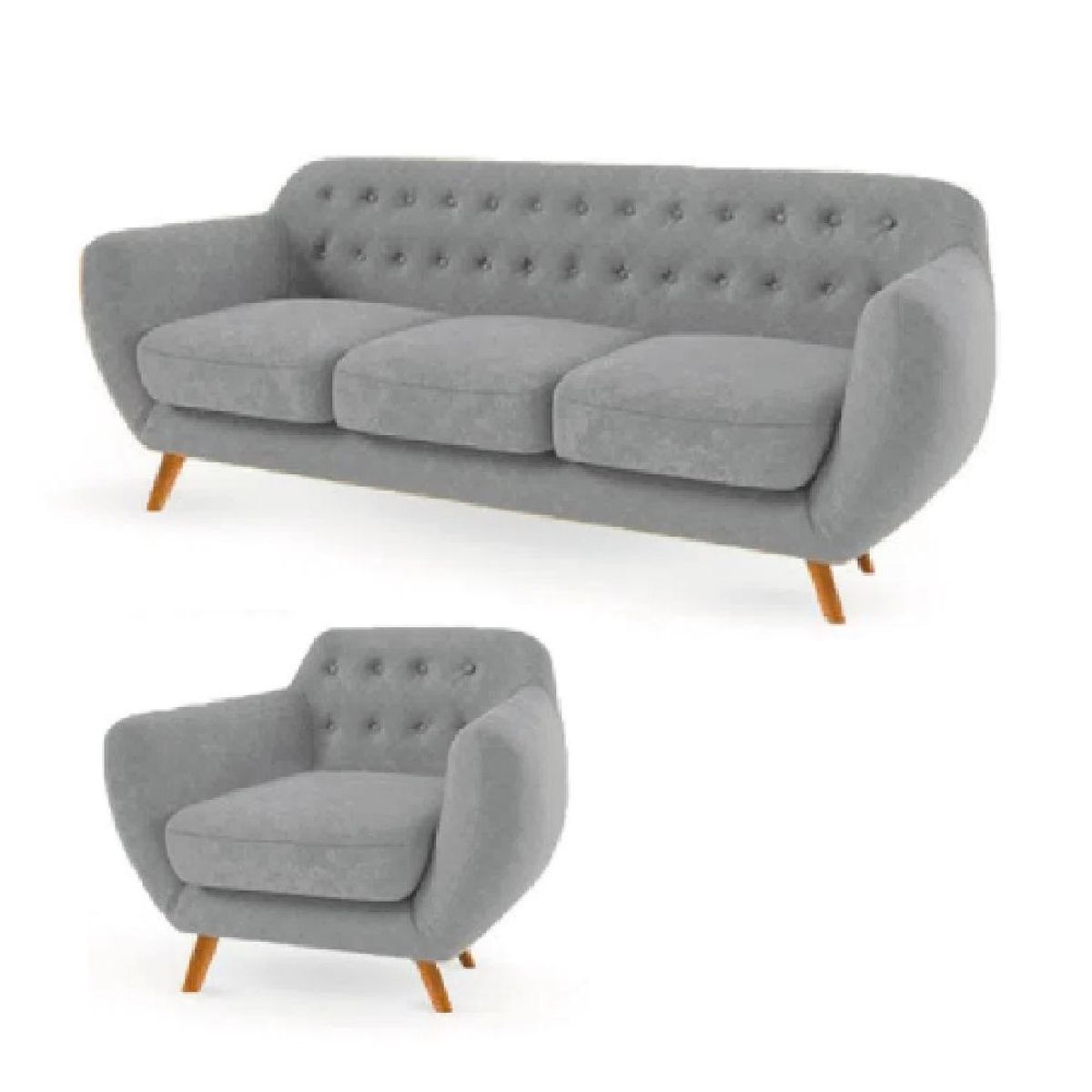 ALTO HOGAR - Juego de Sala Alto Hogar Antuane 3 1 Gris