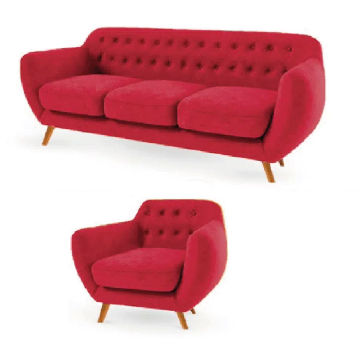 ALTO HOGAR - Juego de Sala Alto Hogar Antuane 3 1 Rojo