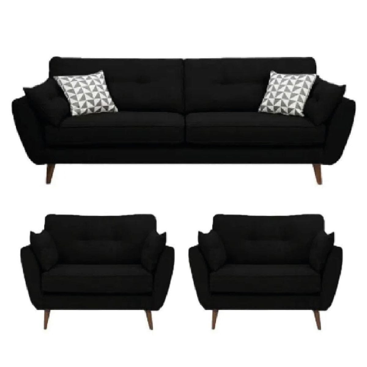 ALTO HOGAR - Juego de Sala Alto Hogar Altina 3 1 1 Negro