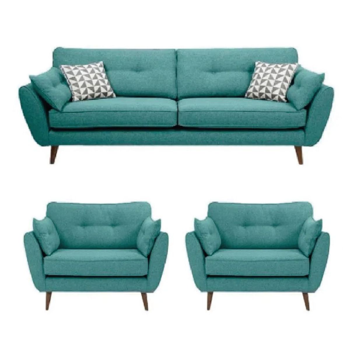 ALTO HOGAR - Juego de Sala Alto Hogar Altina 3 1 1 Turquesa