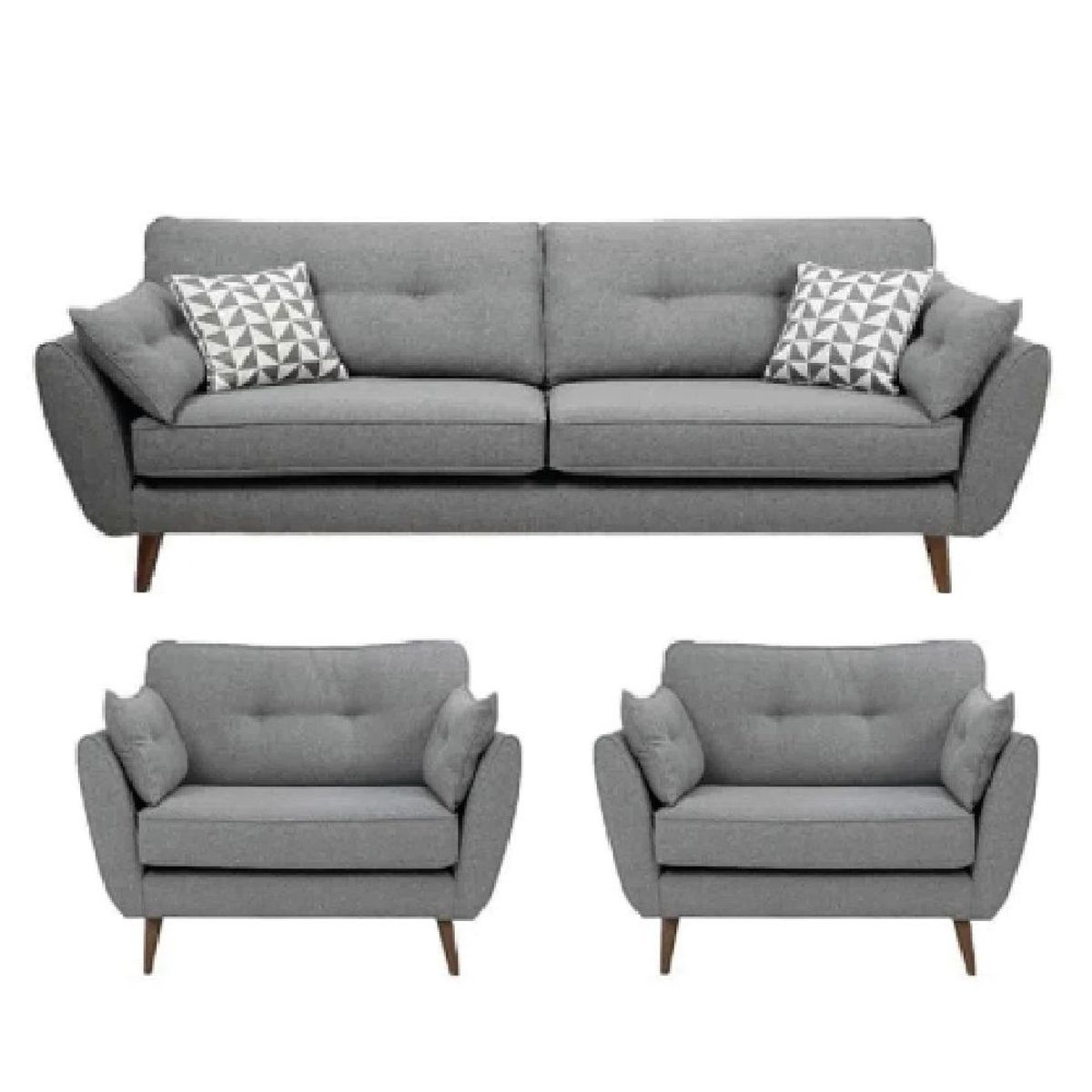 ALTO HOGAR - Juego de Sala Alto Hogar Altina 3 1 1 Gris