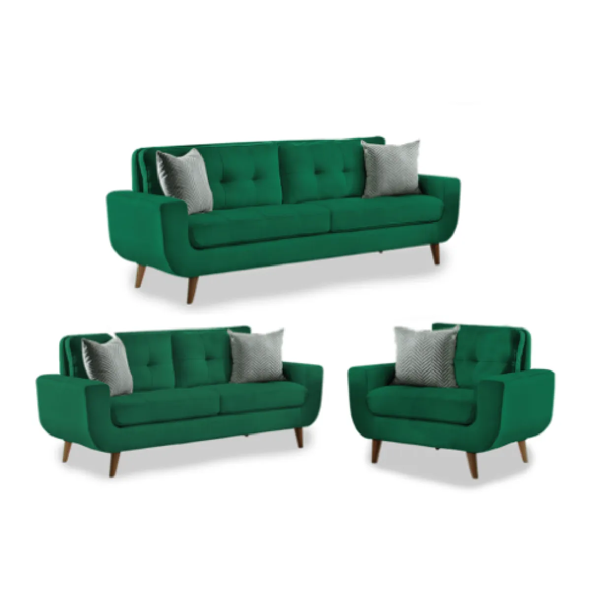 ALTO HOGAR - Juego de Sala 3 2 1 Kayruth Verde Botella Tapiz Antifluido