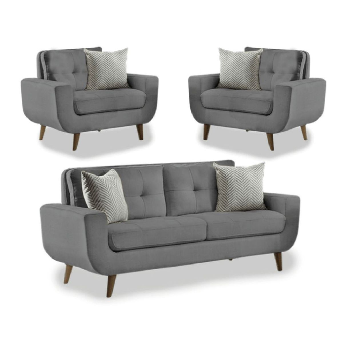 ALTO HOGAR - Juego de Sala 3 1 1 Kayruth Gris Oscuro