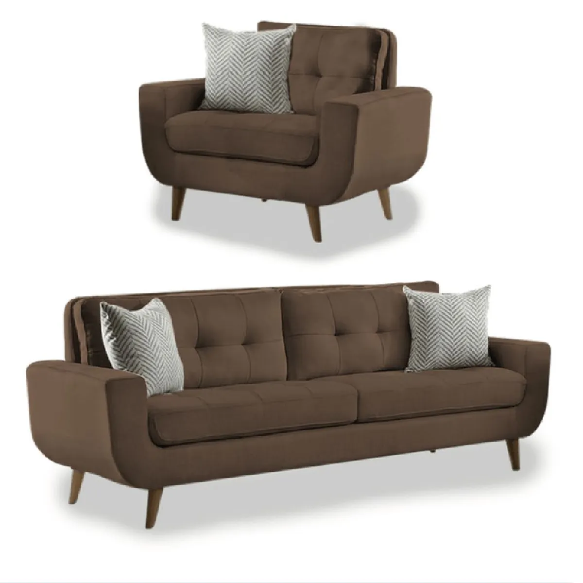 ALTO HOGAR - Juego de Sala 3 1 Kayruth Marrón