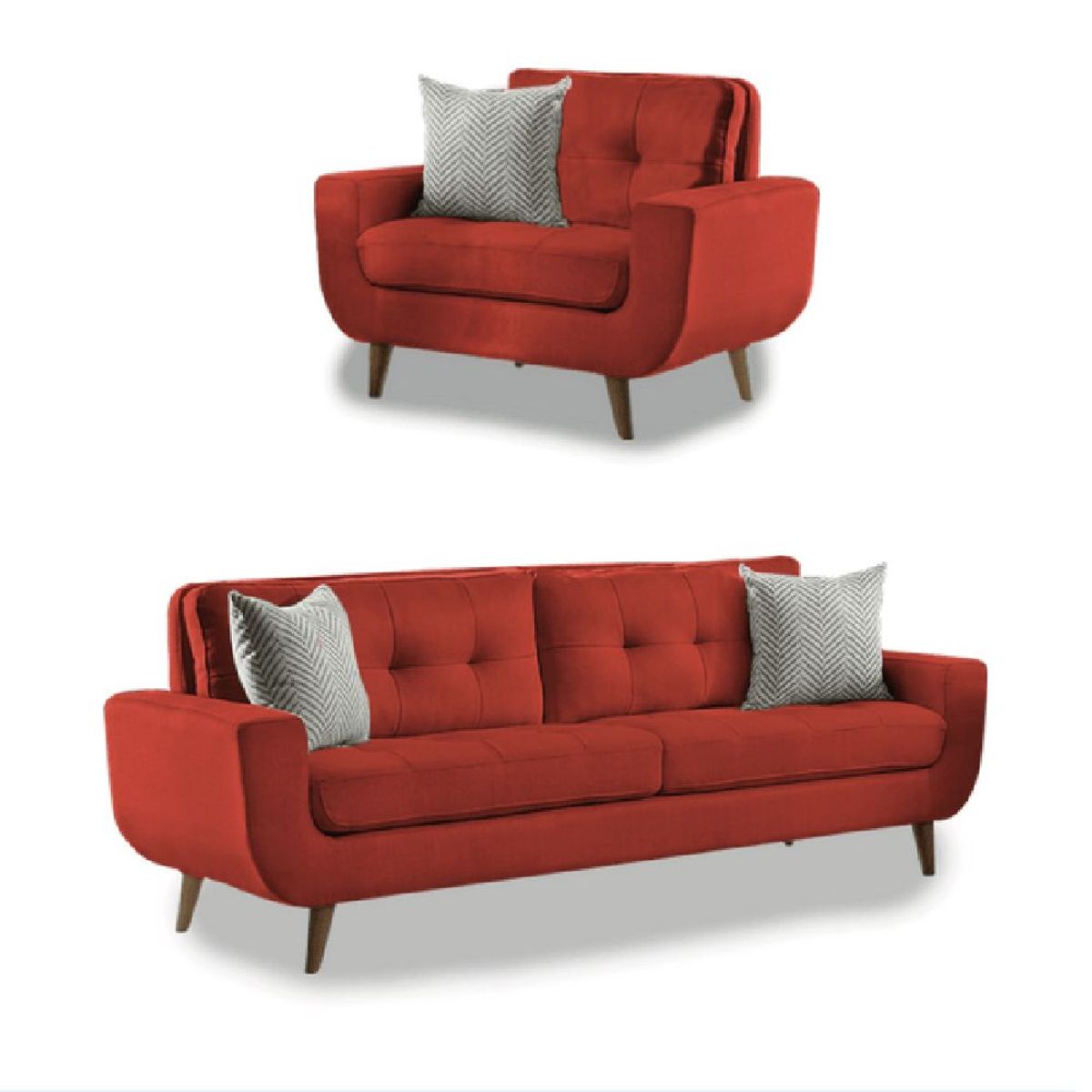 ALTO HOGAR - Juego de Sala 3 1 Kayruth Rojo