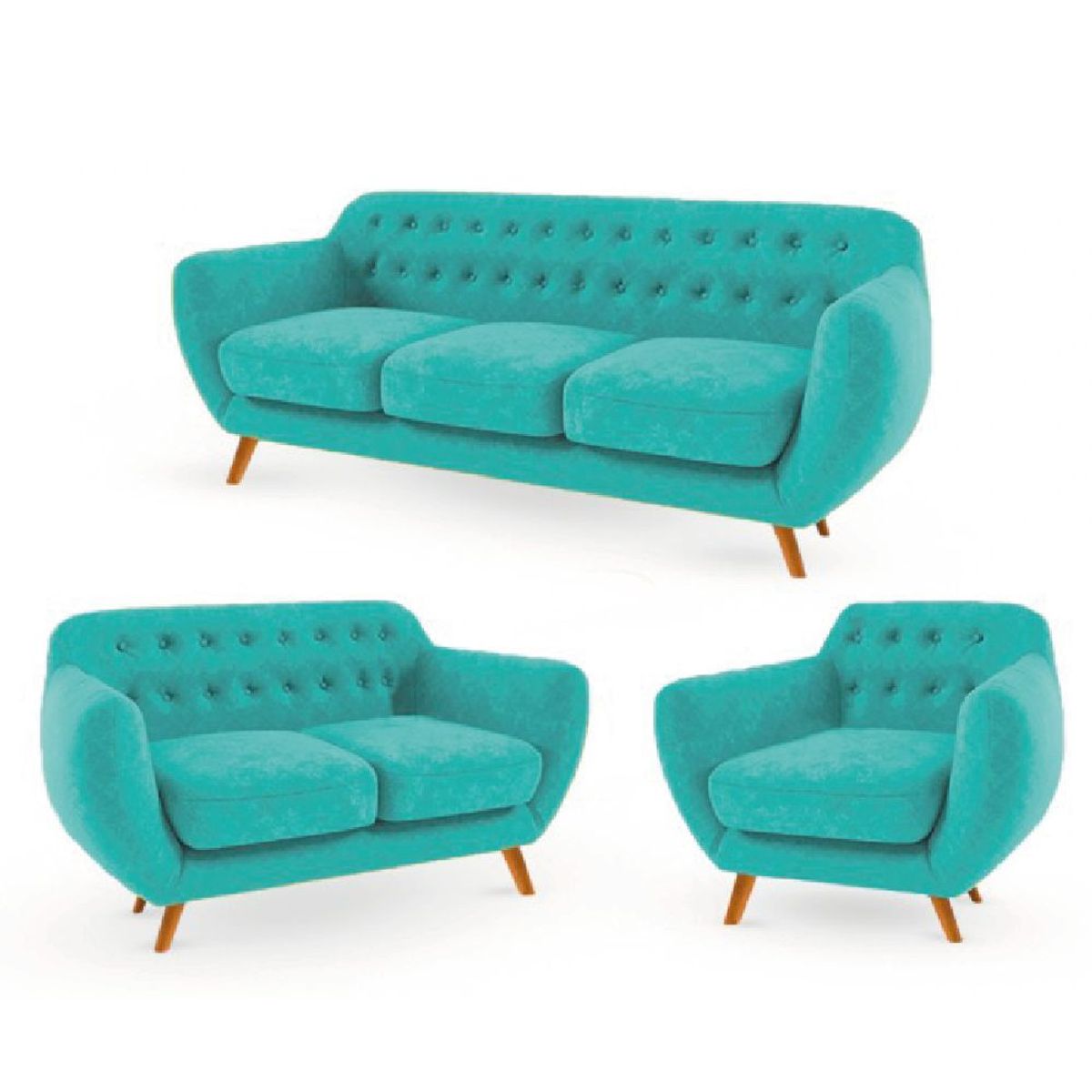 ALTO HOGAR - Juego de Sala Vintage 3 2 1 Antuane Celeste