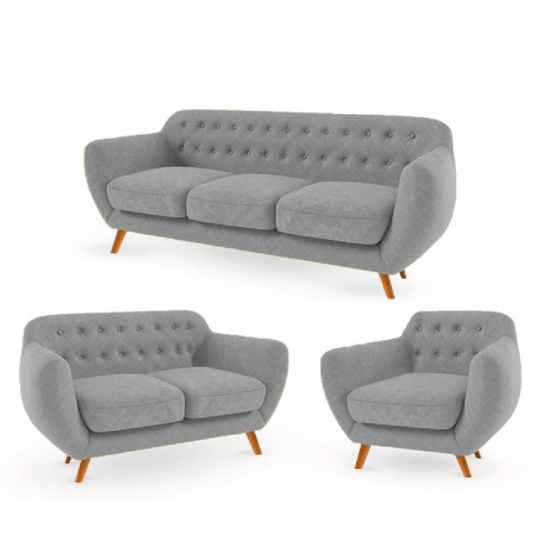 ALTO HOGAR - Juego de Sala Vintage 3 2 1 Antuane Gris