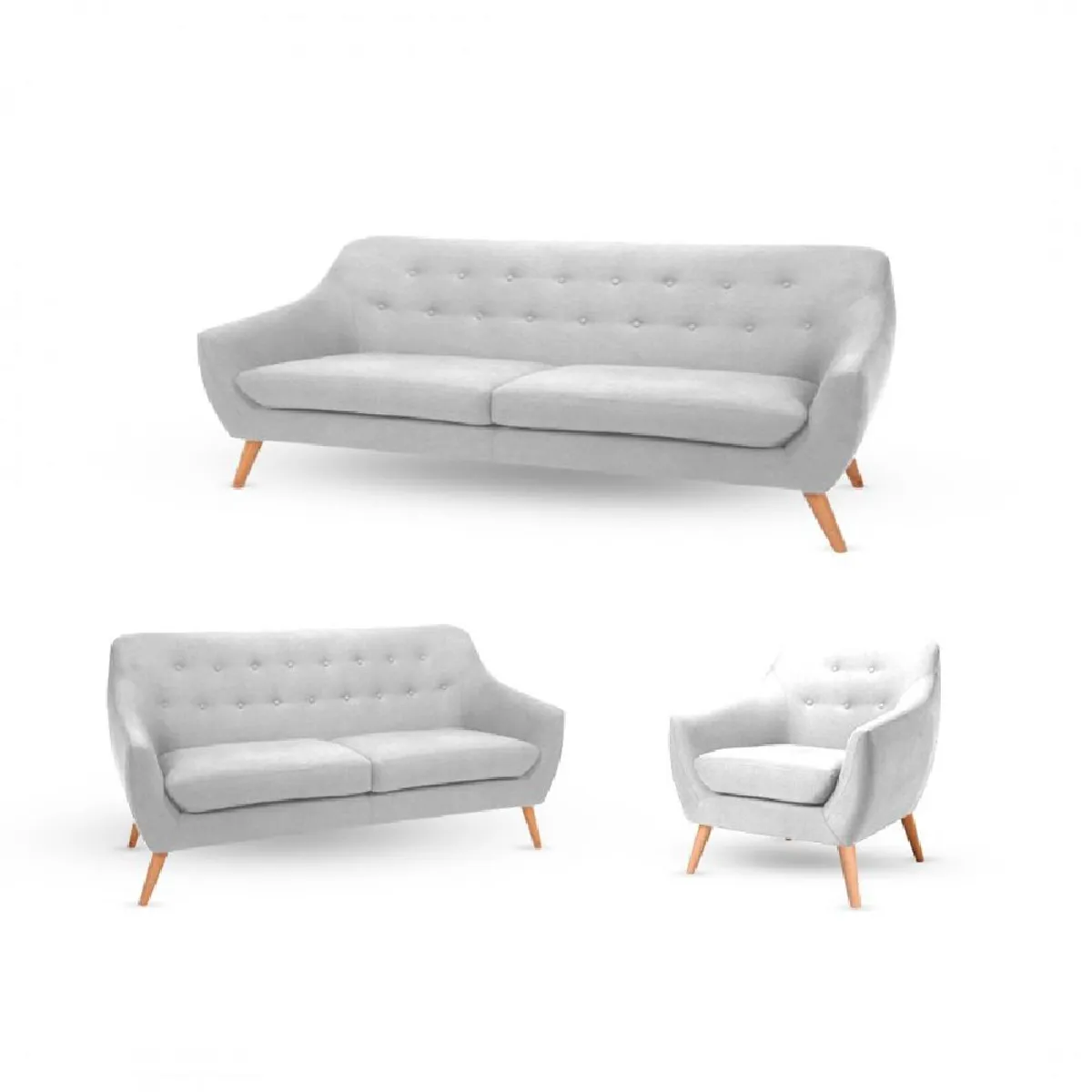 ALTO HOGAR - Juego de Sala 3 2 1 Isabella Gris