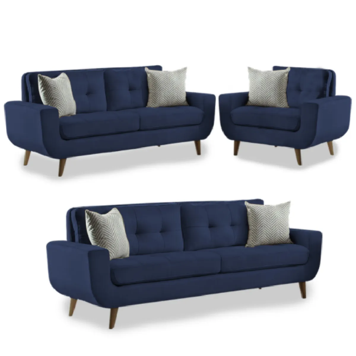 ALTO HOGAR - Juego de Sala 3 2 1 Kayruth Azul Cobalto Tapiz Antifluido