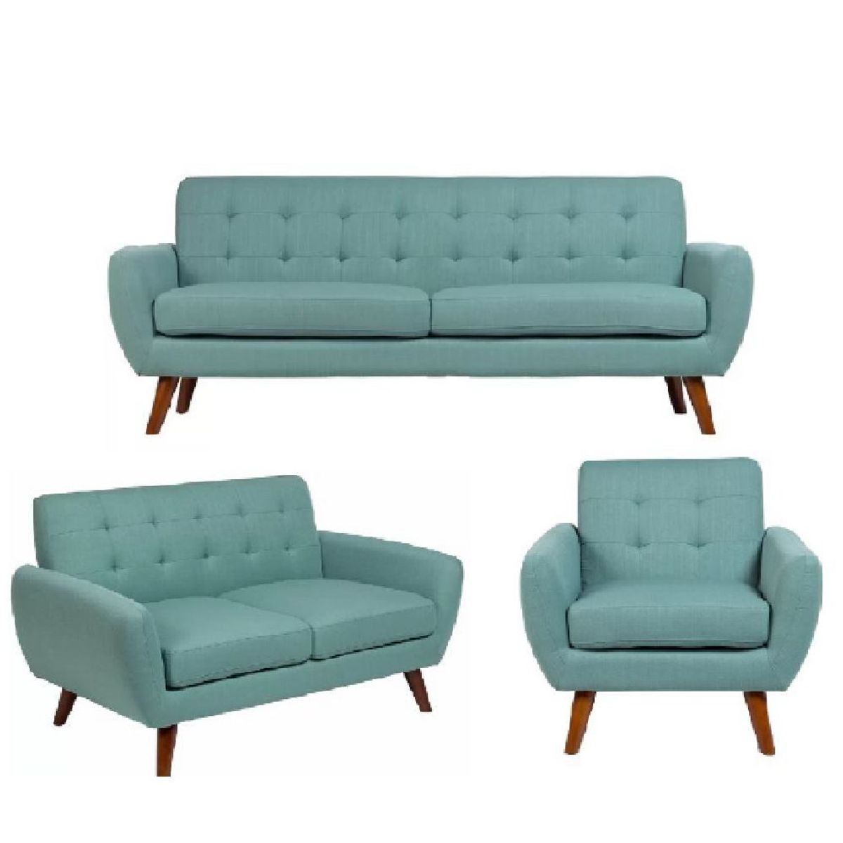 ALTO HOGAR - Juego de Sala 3 2 1 Alfred Azul