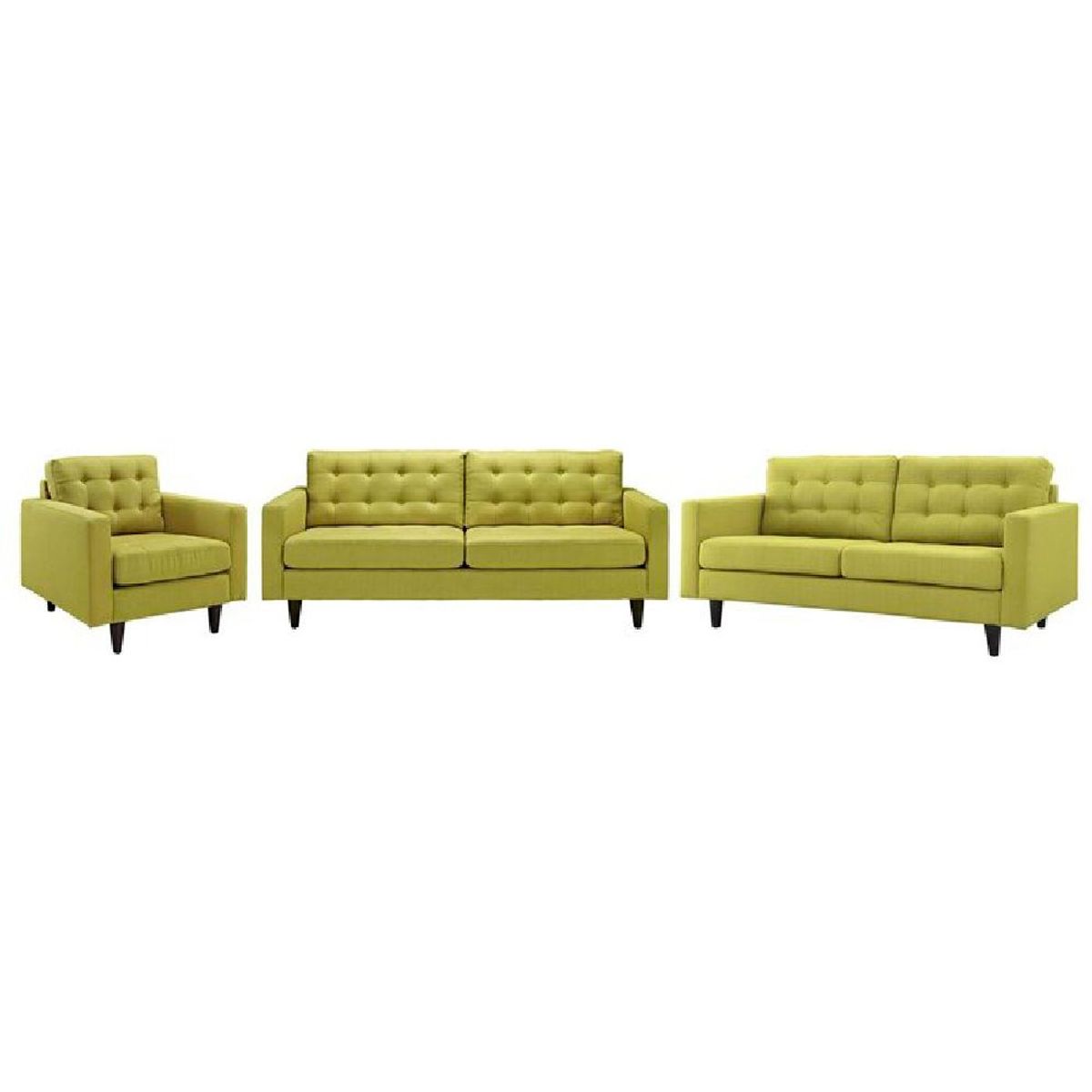 ALTO HOGAR - Juego de Sala 3 2 1  Lisanne Verde Limón