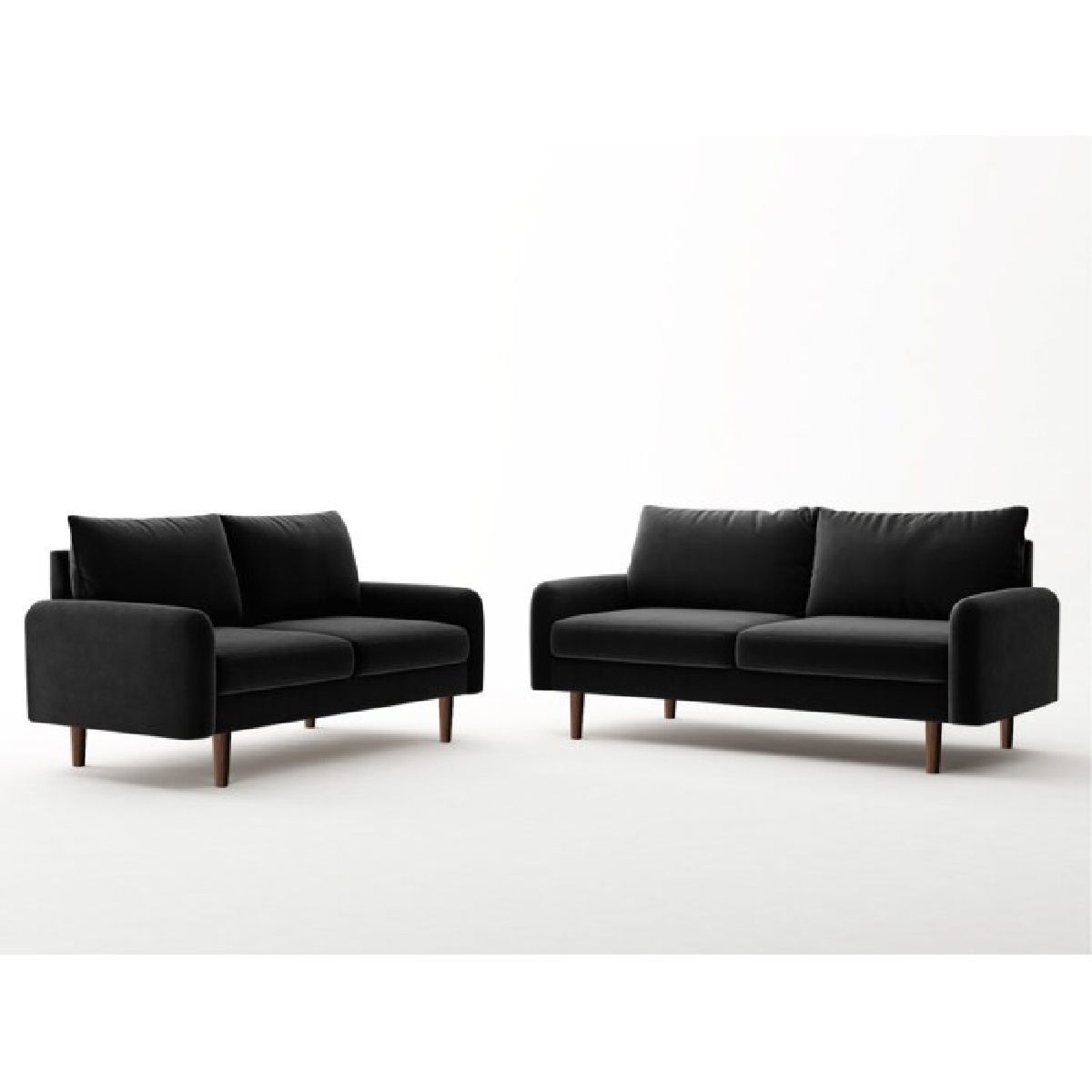 ALTO HOGAR - Juego de Sala Vintage 3 2 Vianna Negro