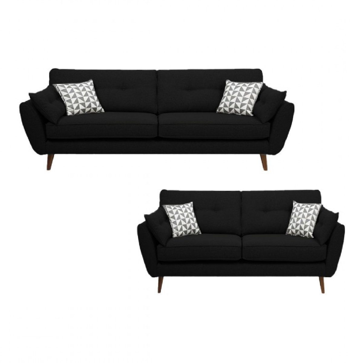 ALTO HOGAR - Juego de Sala Vintage 3 2 Altina Negro