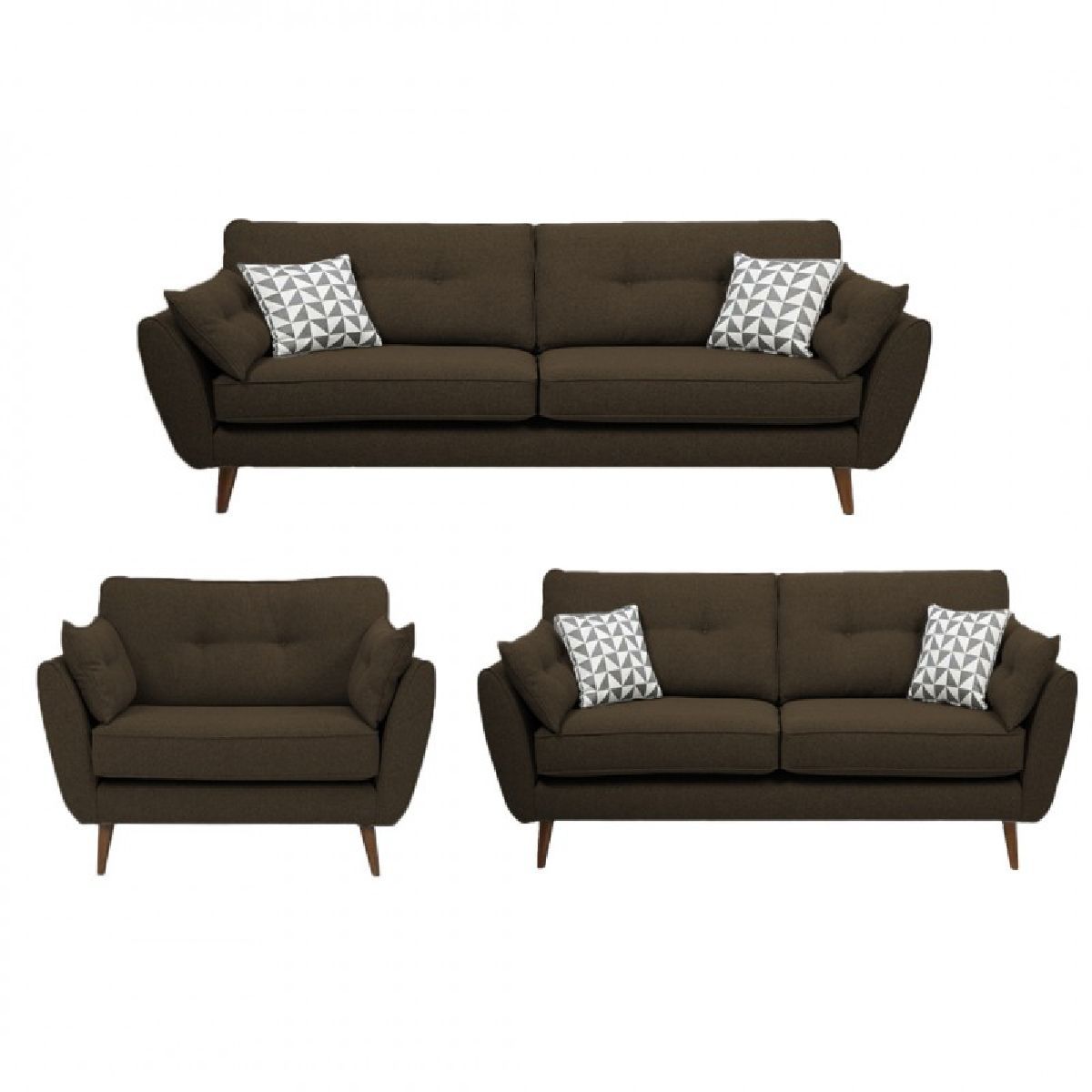 ALTO HOGAR - Juego de Sala Vintage 3 2 1 Altina Marrón