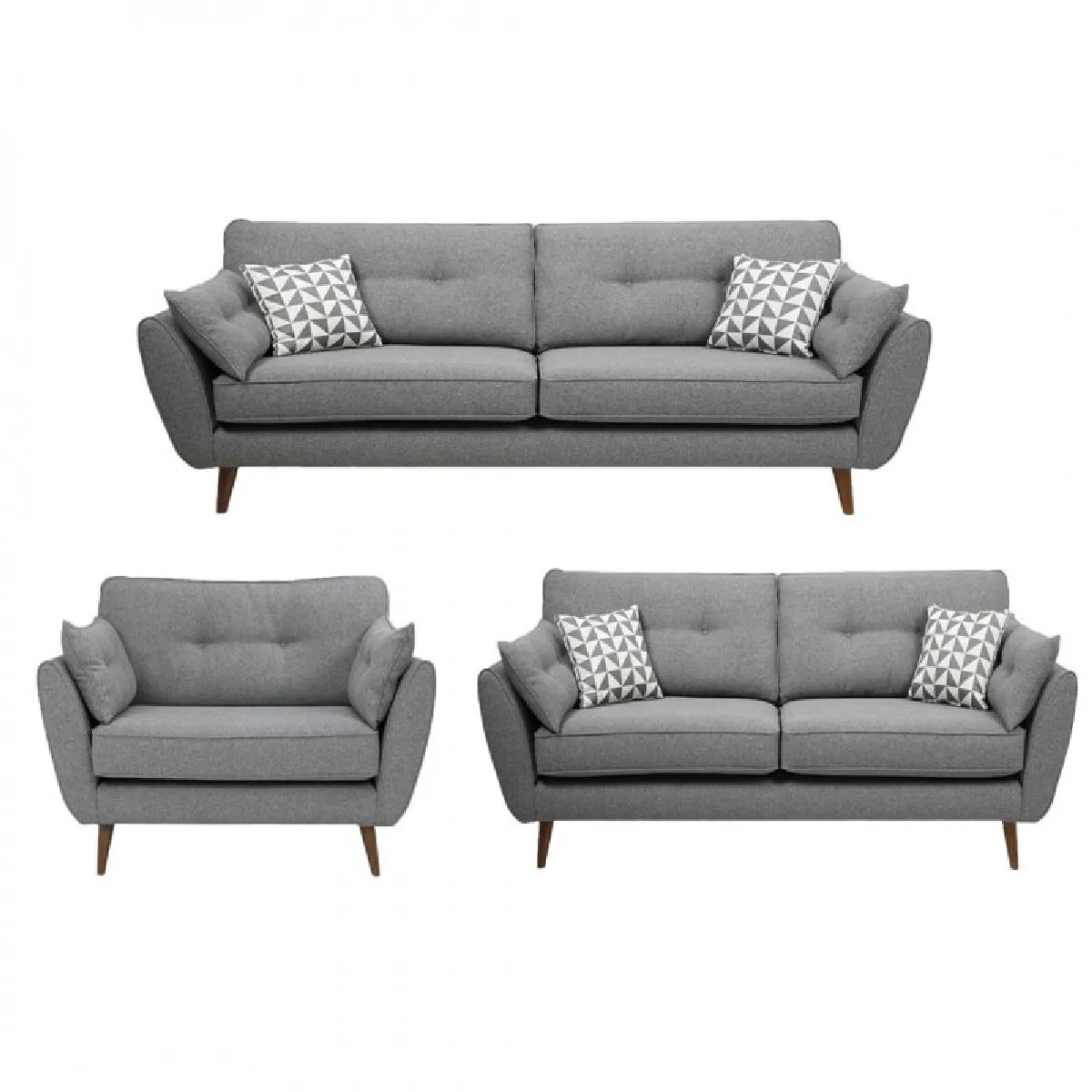 ALTO HOGAR - Juego de Sala Vintage 3 2 1 Altina Gris