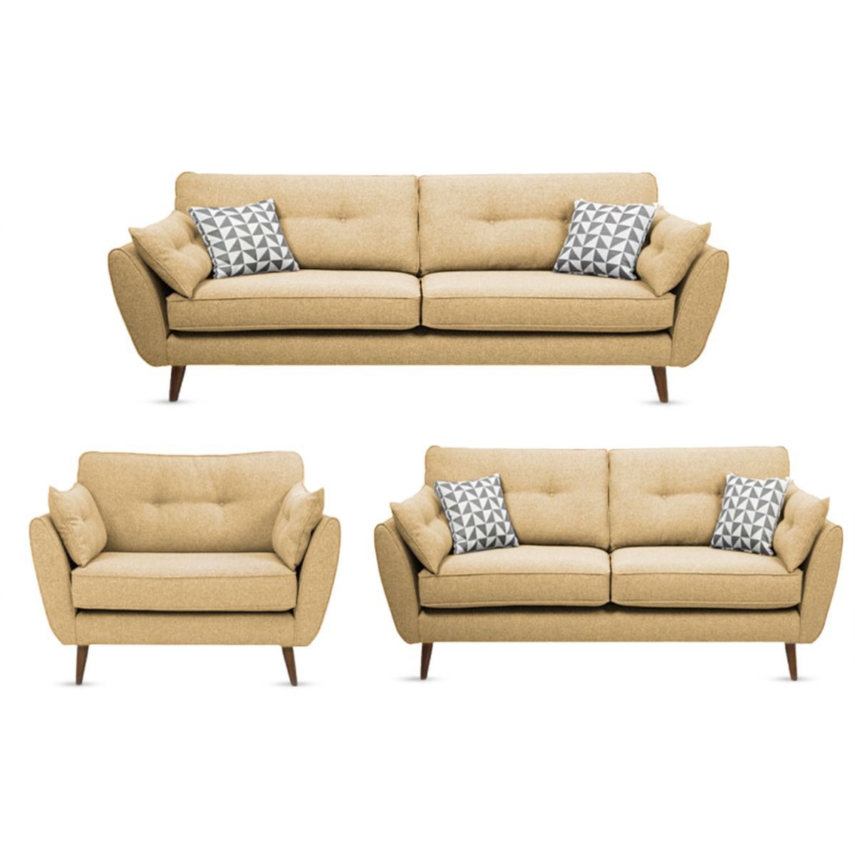 ALTO HOGAR - Juego de Sala Vintage 3 2 1 Altina Beige