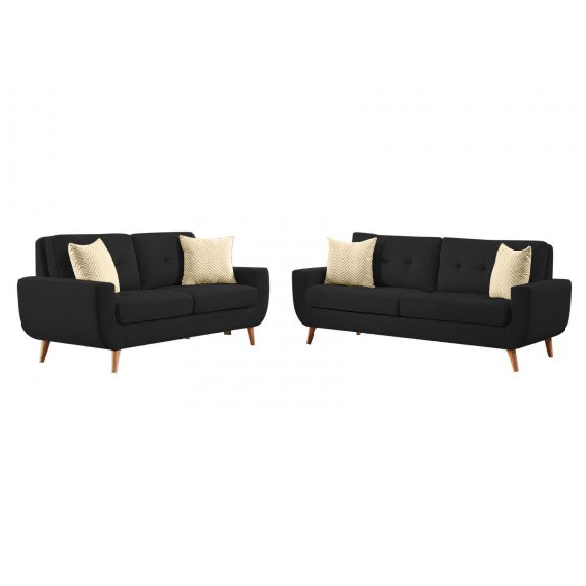 ALTO HOGAR - Juego de Sala Vintage 3 2 Kayruth Negro