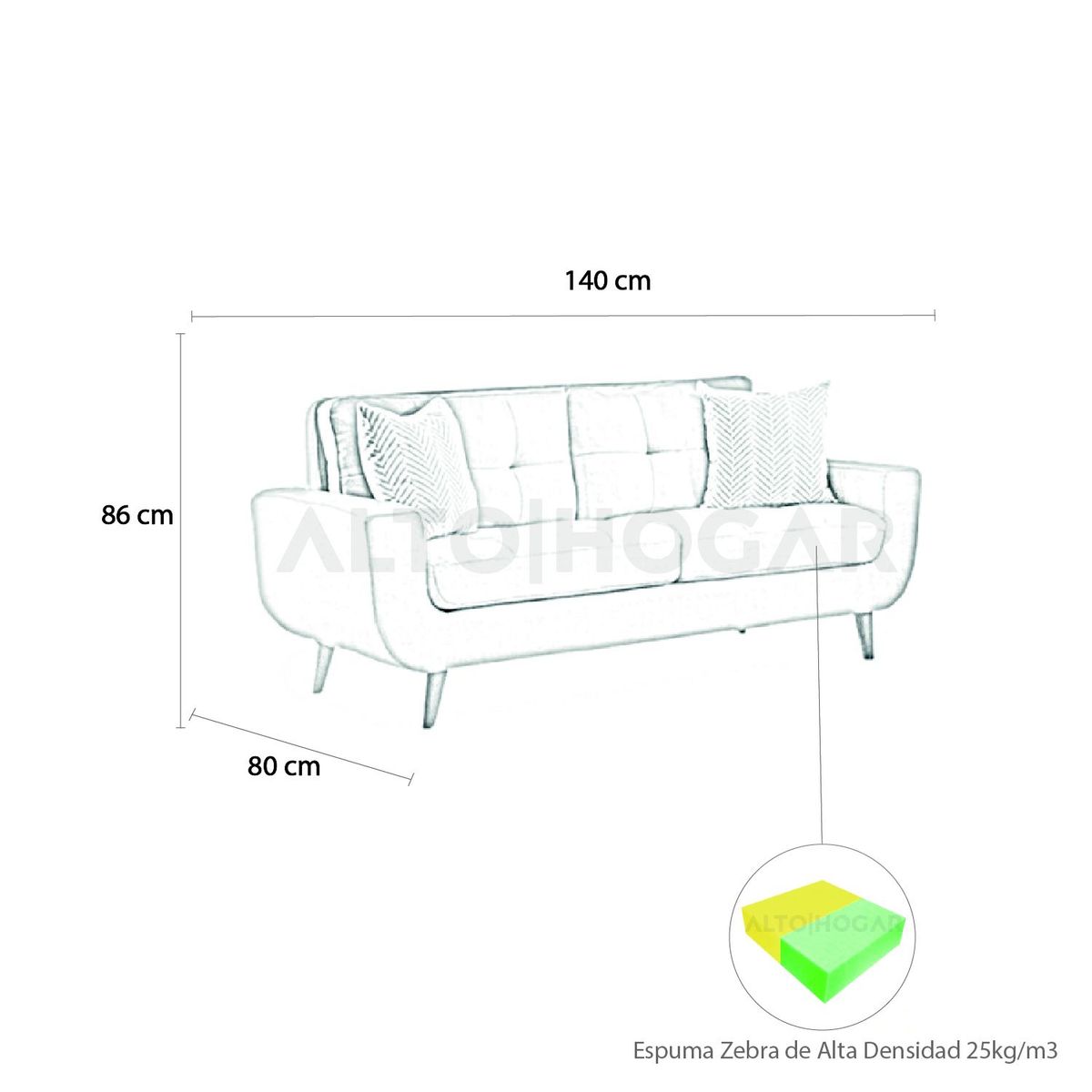 ALTO HOGAR - Juego de Sala Vintage 3 2 Kayruth Gris