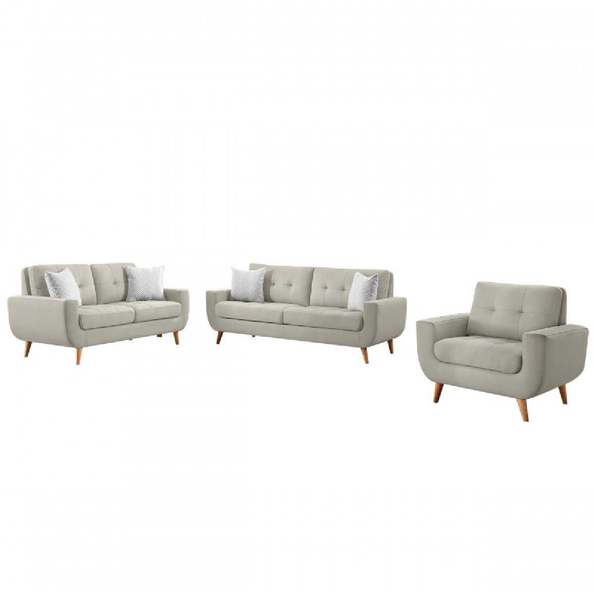 ALTO HOGAR - Juego De Sala Kayruth Gris 3-2-1 Tapiz Antifluido