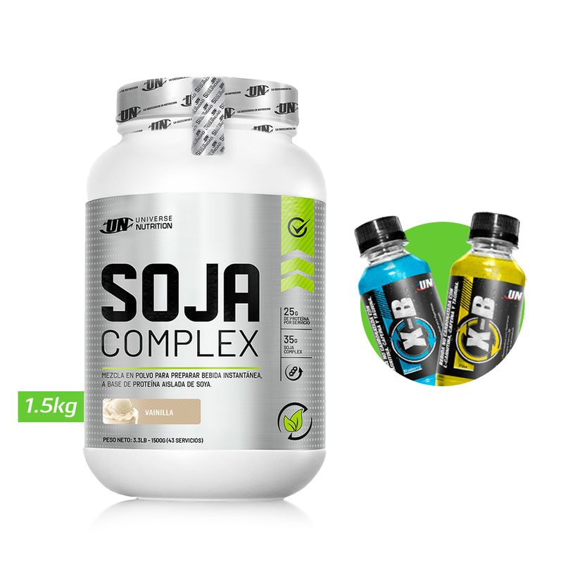 UNIVERSE NUTRITION - SOJA COMPLEX PROTEINA VEGANA UN 1.5 KG VAINILLA+REGALOS