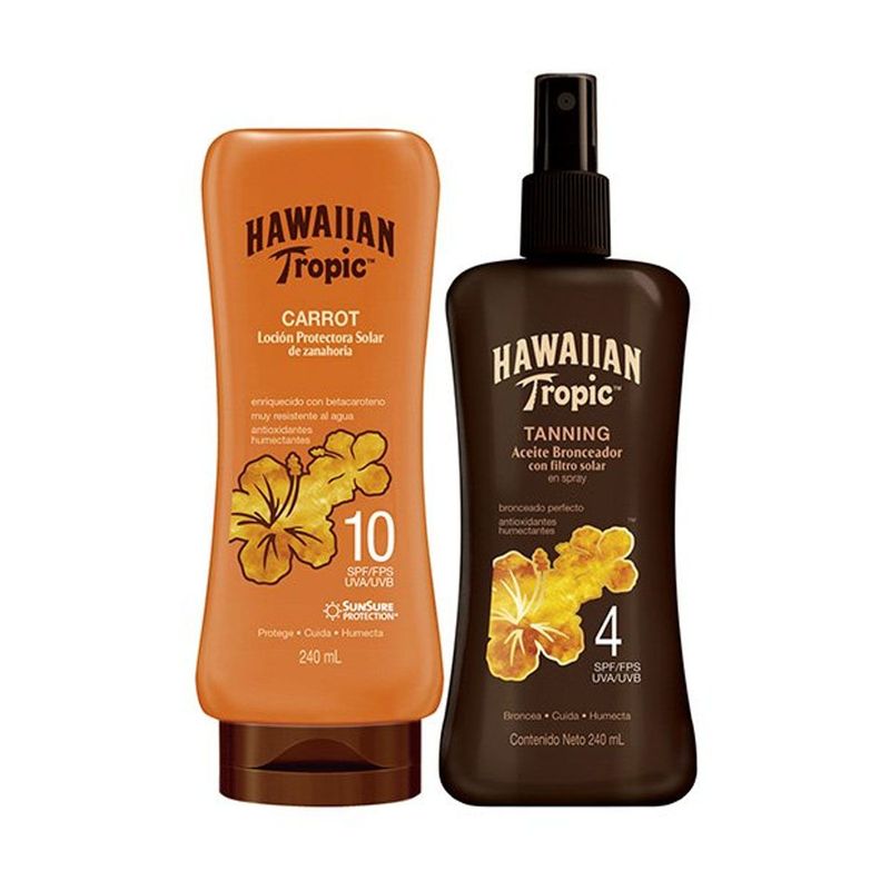 HAWAIIAN TROPIC - Tanning Oil SPF4  Carrot SPF10 Hawaiian Tropic