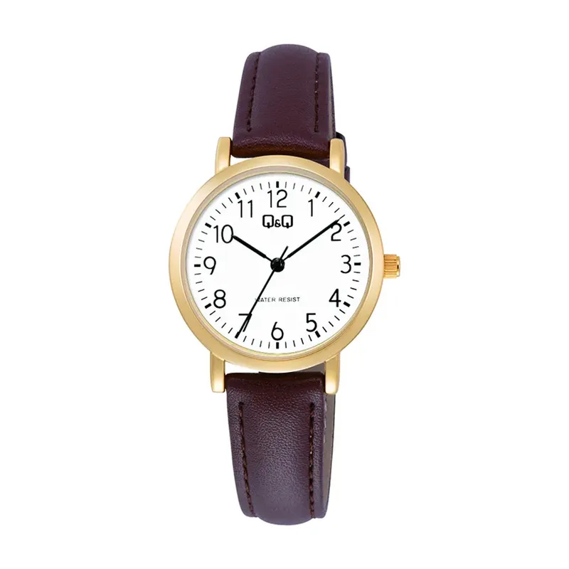 Q&Q - Reloj para Mujer QQ Cuero Color Marrón