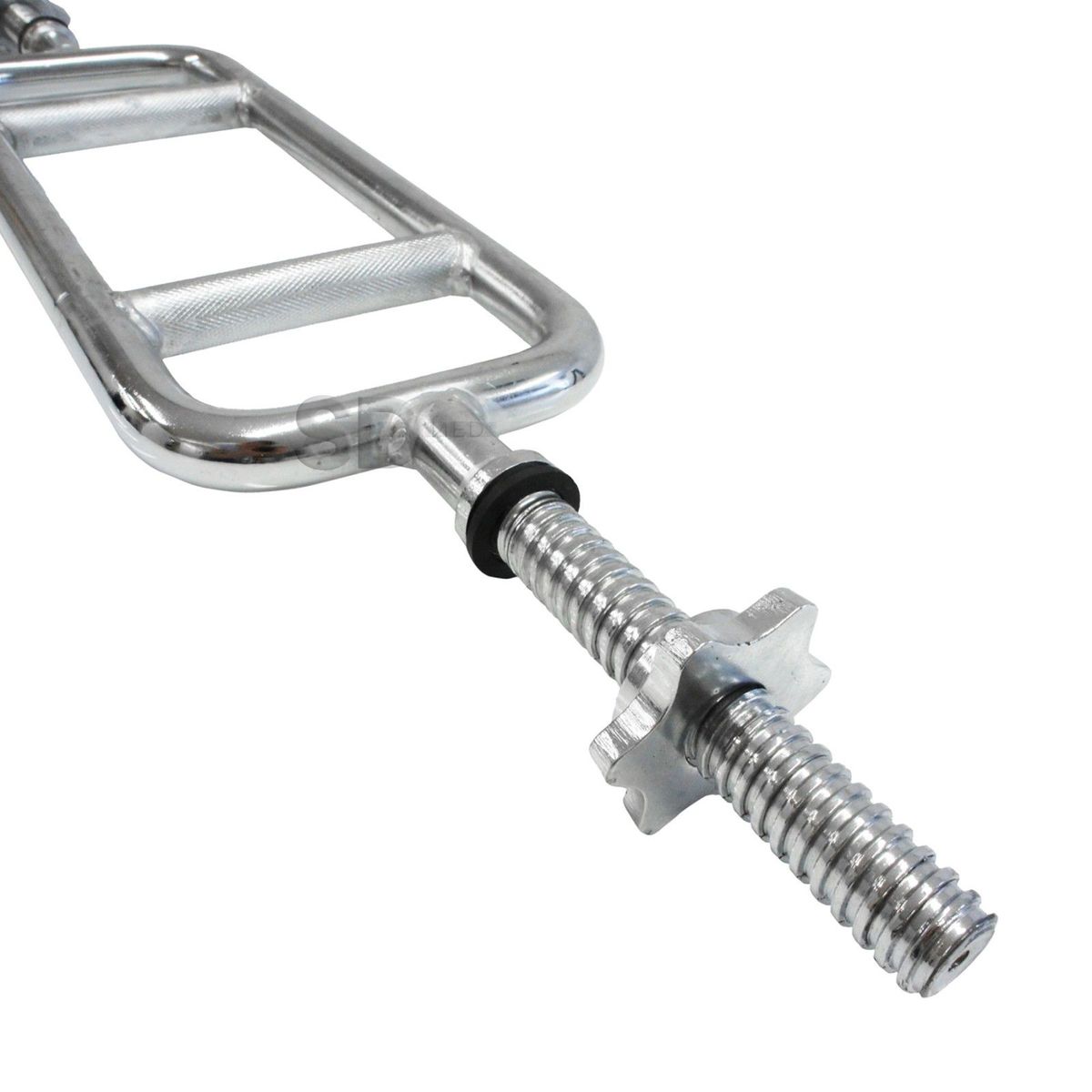 GENERICO - Barra Romana Cromada Para Pesas  + 2 Seguros